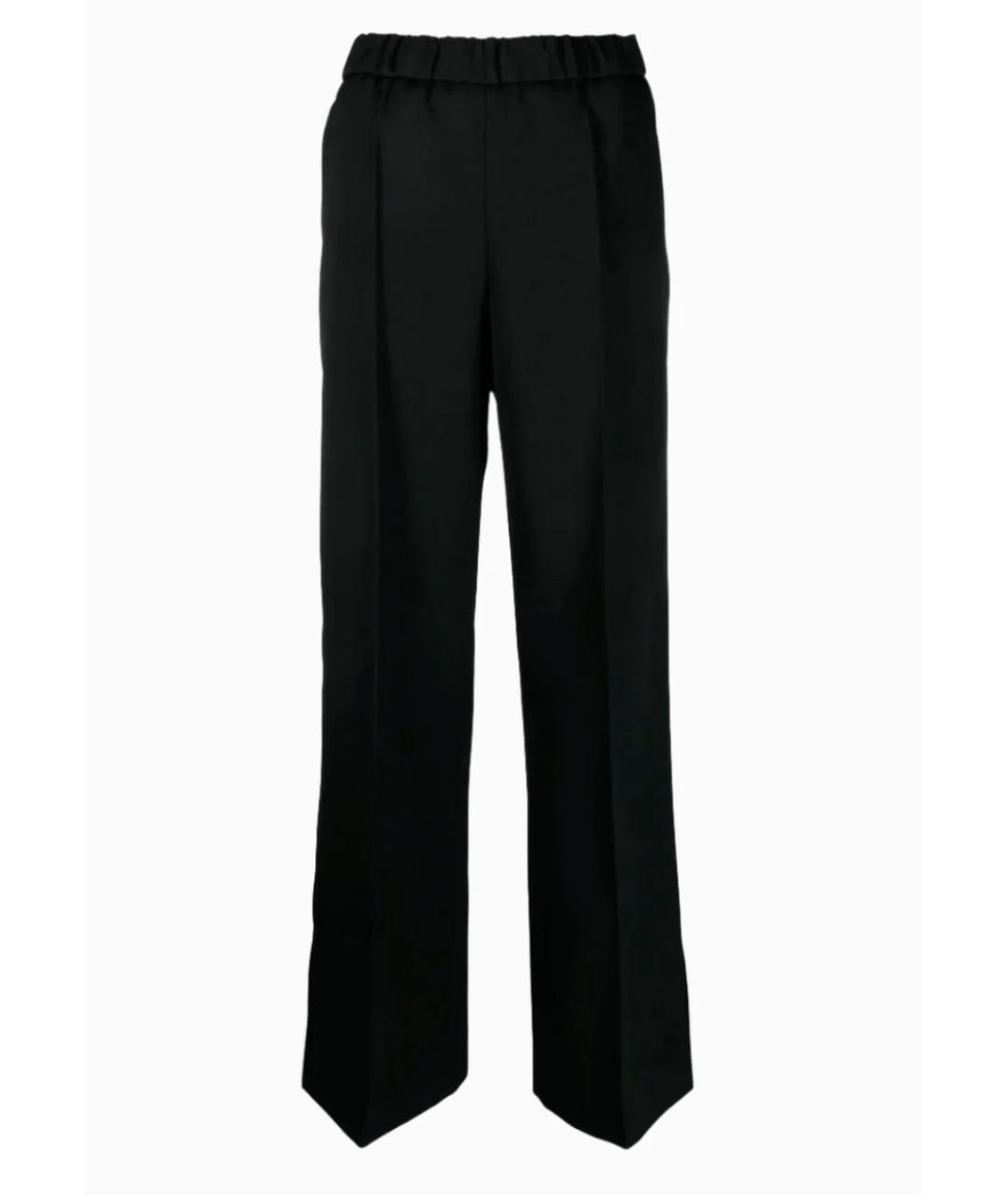 JIL SANDER Черные шерстяные брюки широкие, фото 1