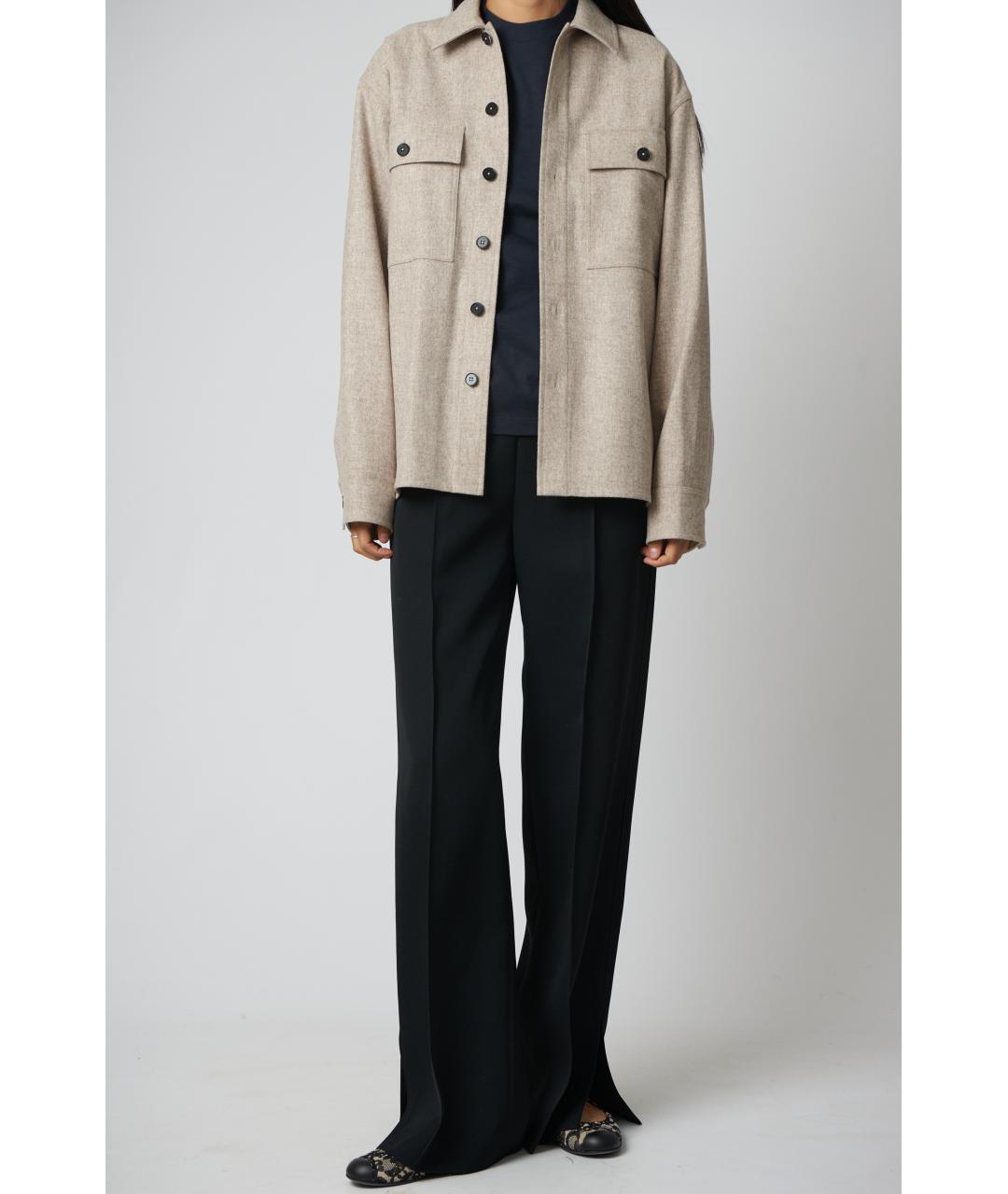JIL SANDER Бежевая шерстяная рубашка, фото 6