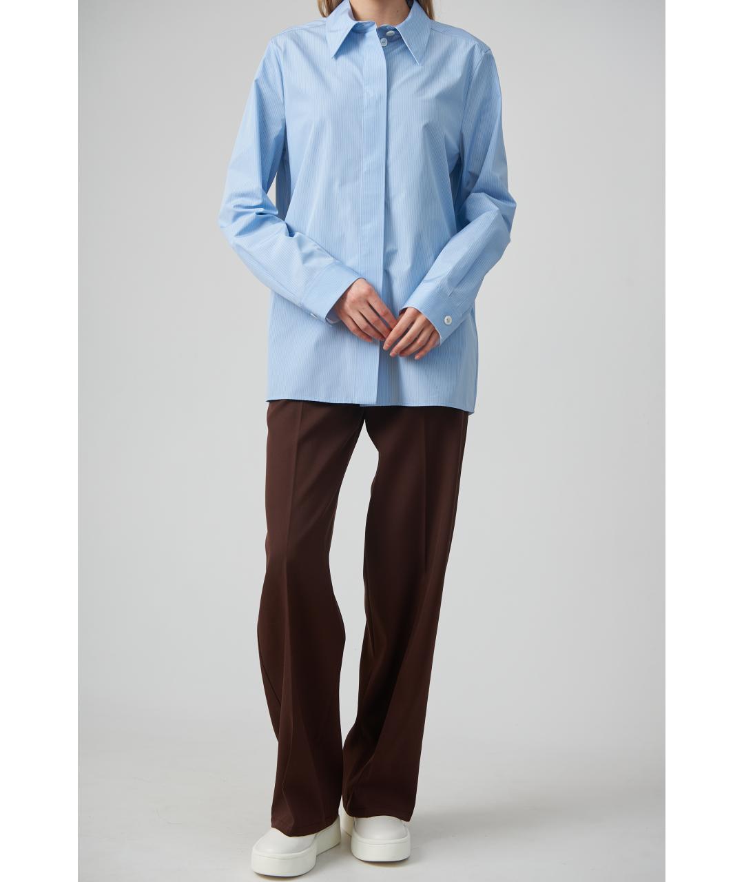 JIL SANDER Голубая хлопковая рубашка, фото 3