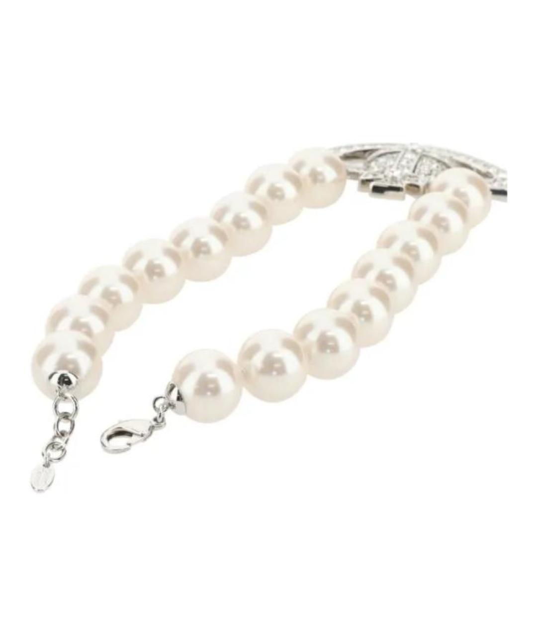 VIVIENNE WESTWOOD Белое латунное колье, фото 3