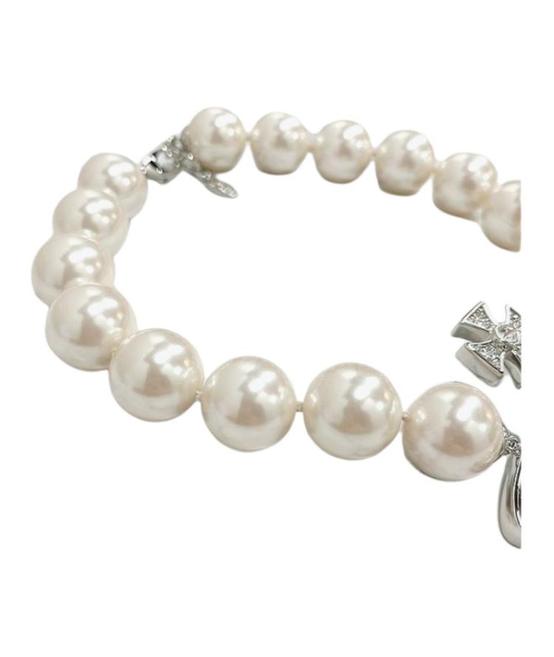 VIVIENNE WESTWOOD Белое латунное колье, фото 4