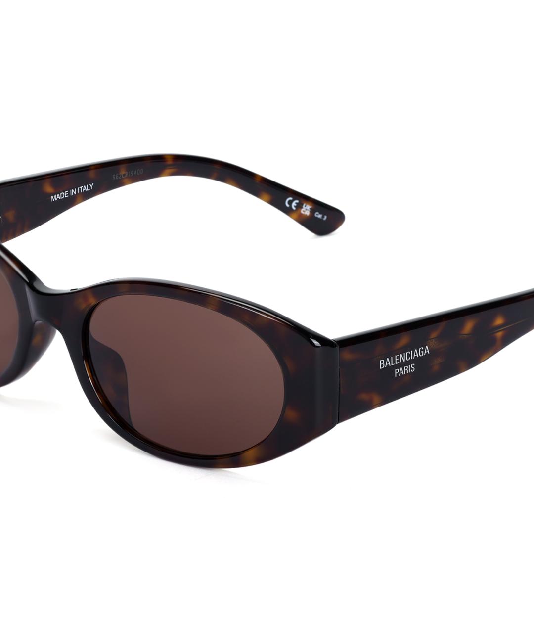 BALENCIAGA Коричневые пластиковые солнцезащитные очки, фото 4