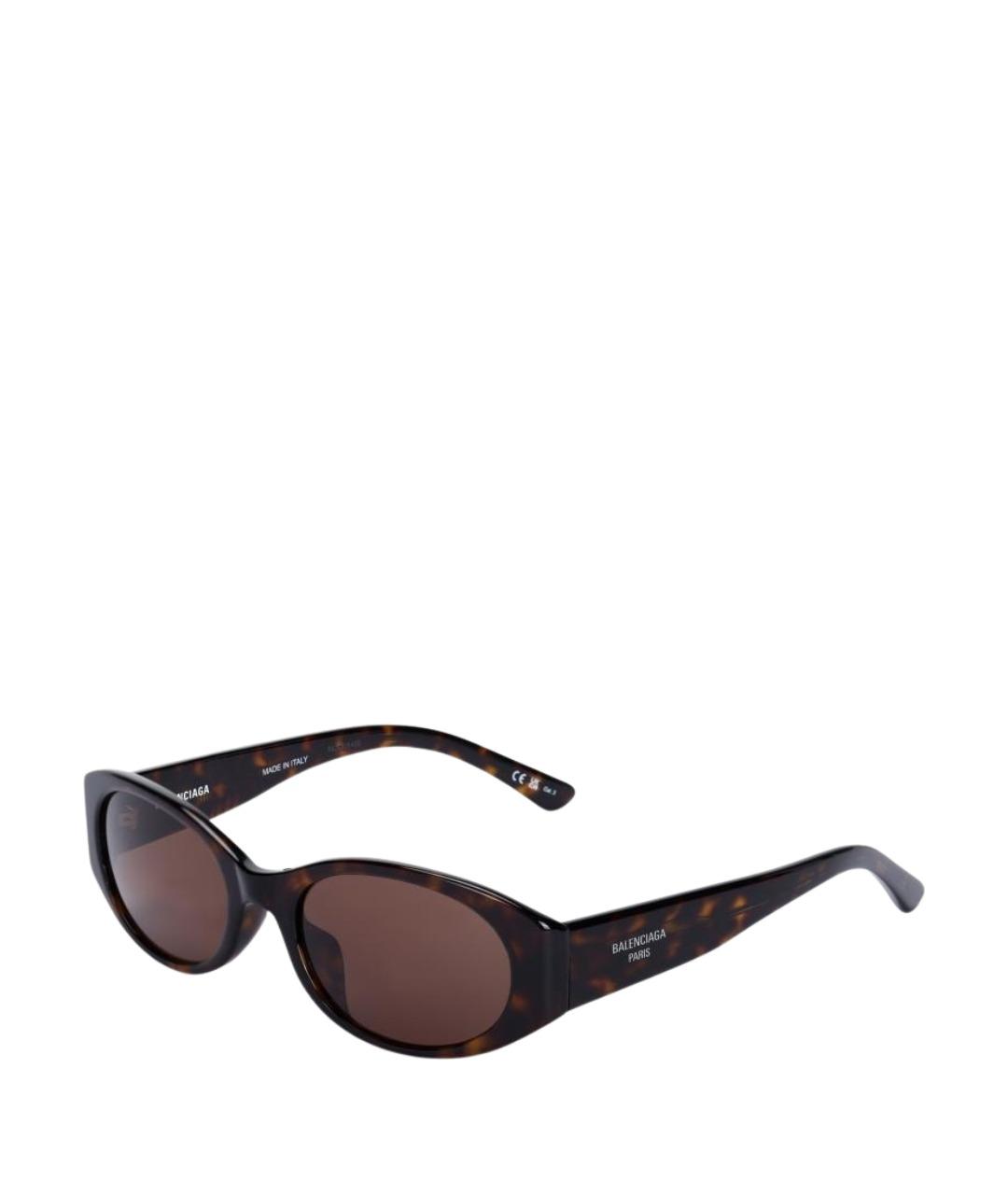 BALENCIAGA Коричневые пластиковые солнцезащитные очки, фото 1