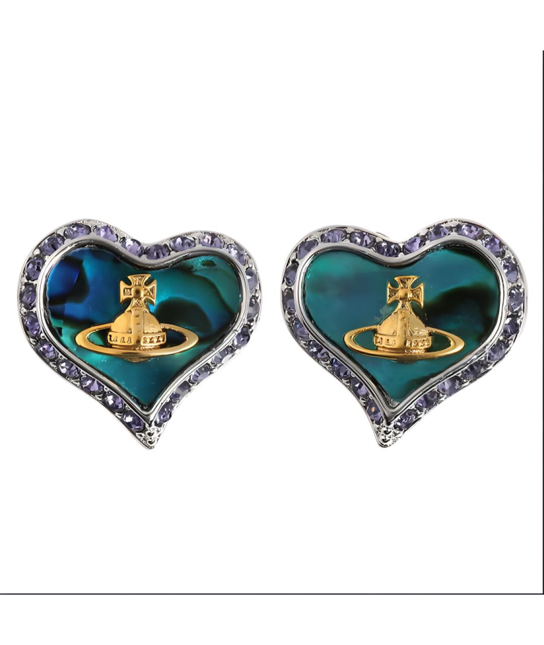 VIVIENNE WESTWOOD Синие металлические серьги, фото 3
