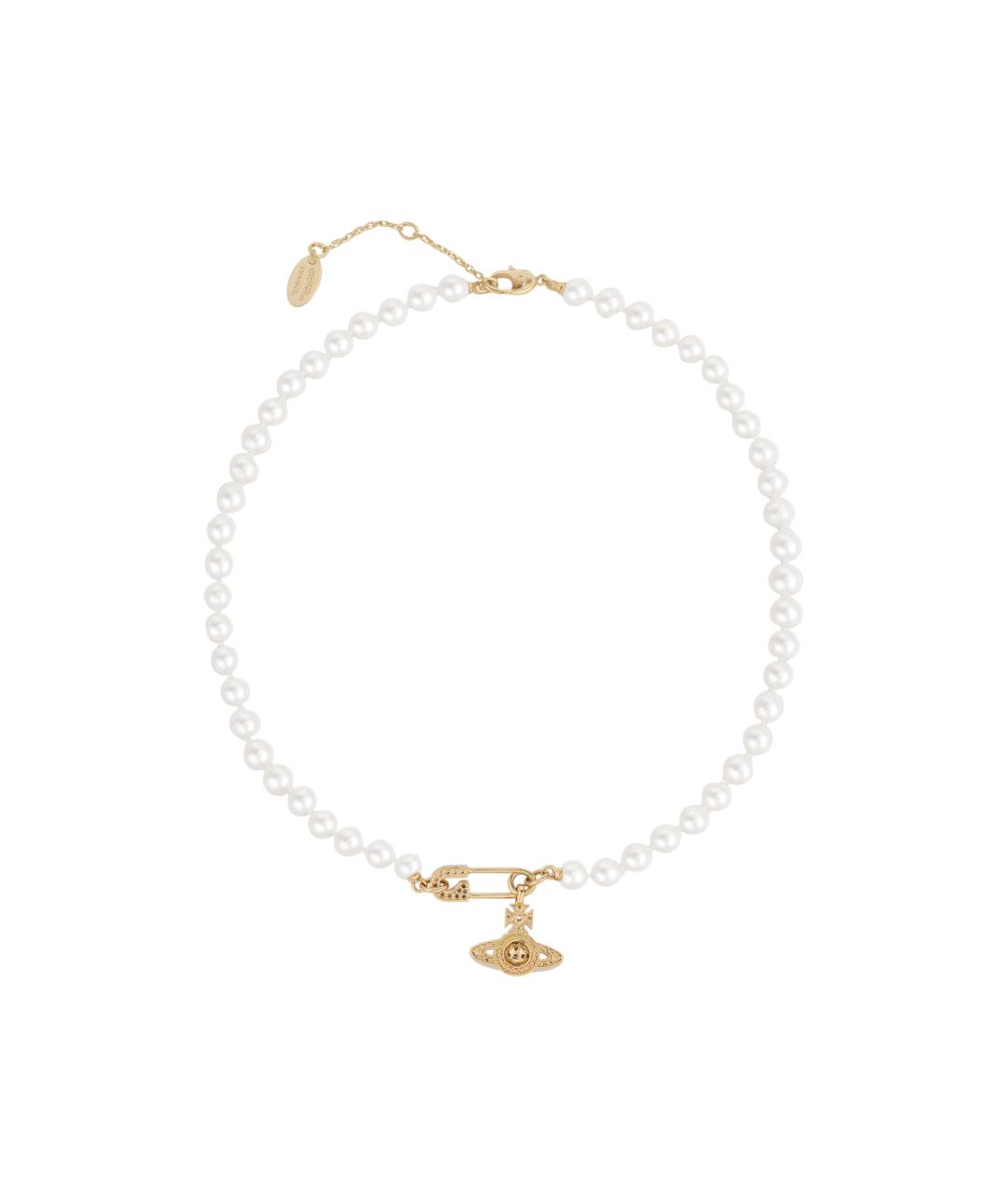 VIVIENNE WESTWOOD Белое металлическое колье, фото 2