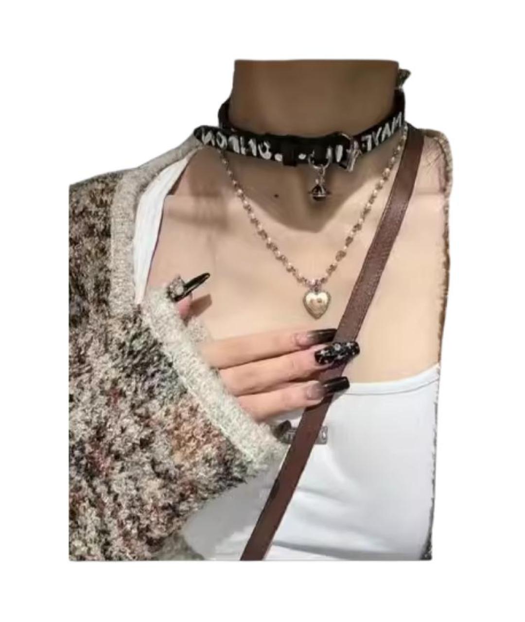 VIVIENNE WESTWOOD Черная кожаная цепочка, фото 2