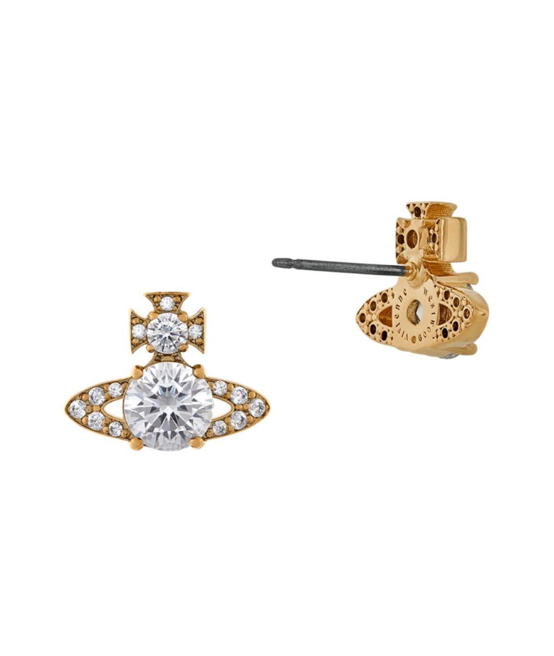 VIVIENNE WESTWOOD Золотые латунные серьги, фото 2