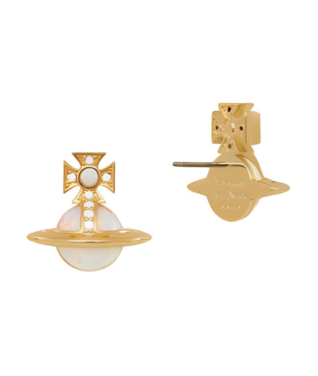 VIVIENNE WESTWOOD Золотые латунные серьги, фото 2