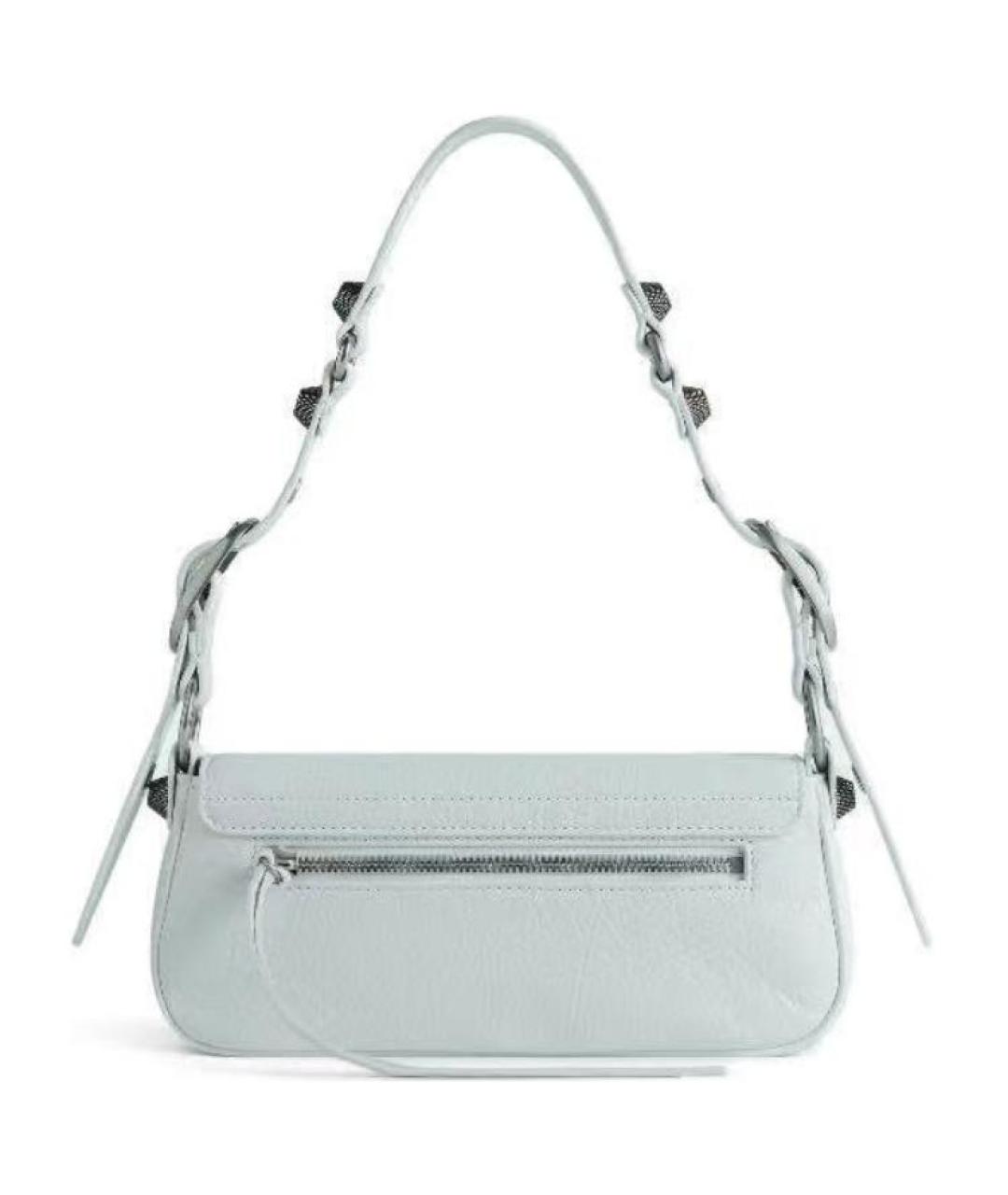 BALENCIAGA Бирюзовая кожаная сумка через плечо, фото 4
