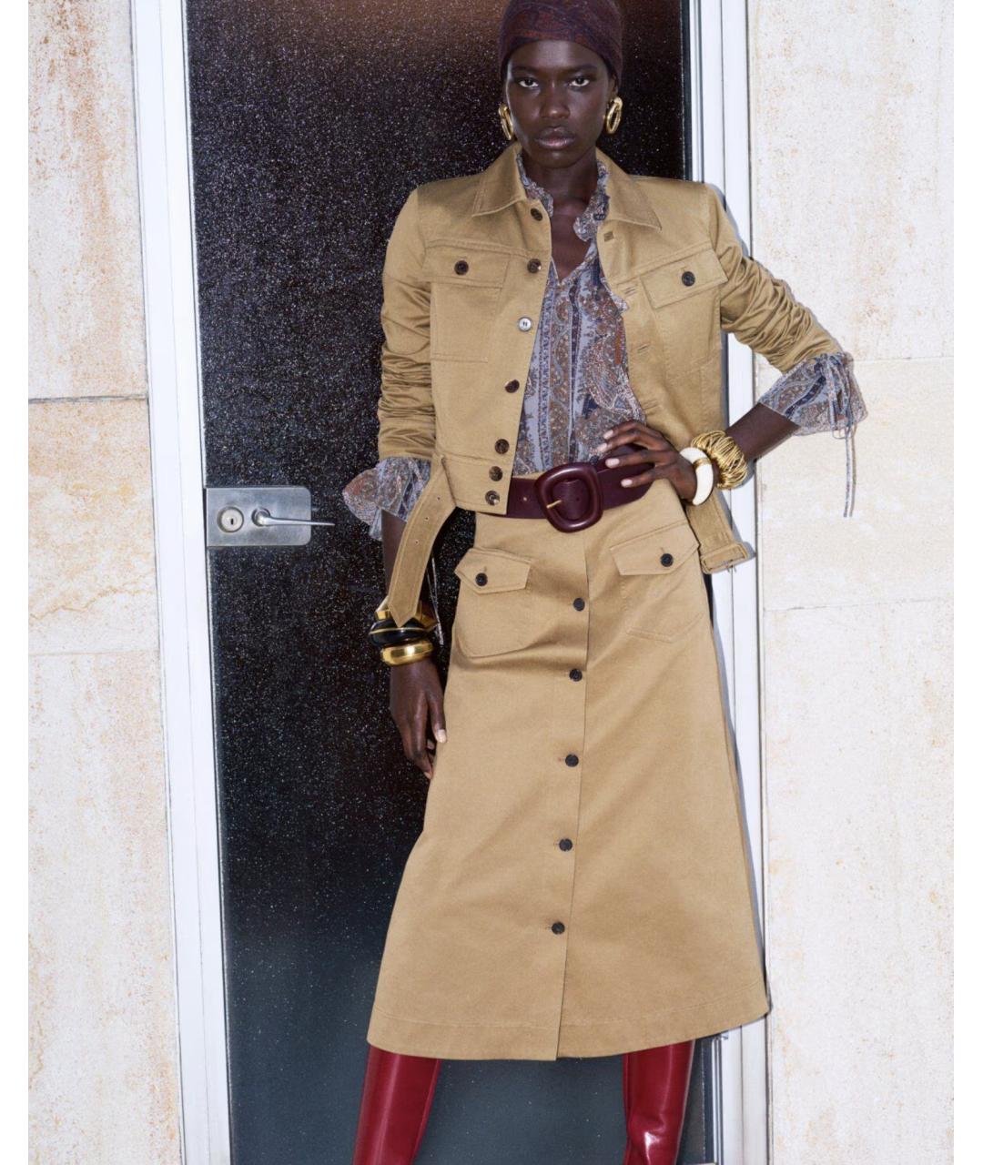 SAINT LAURENT Бежевая хлопковая куртка, фото 2