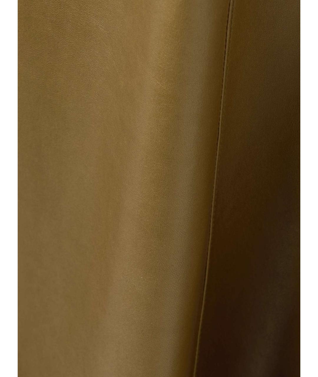 SAINT LAURENT Зеленая кожаная юбка миди, фото 5
