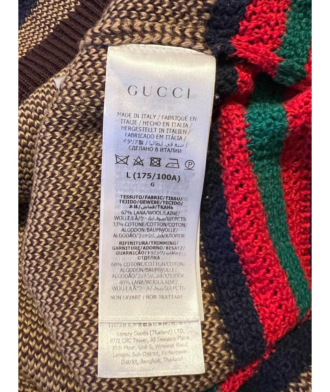 GUCCI Коричневый хлопковый джемпер / свитер, фото 5