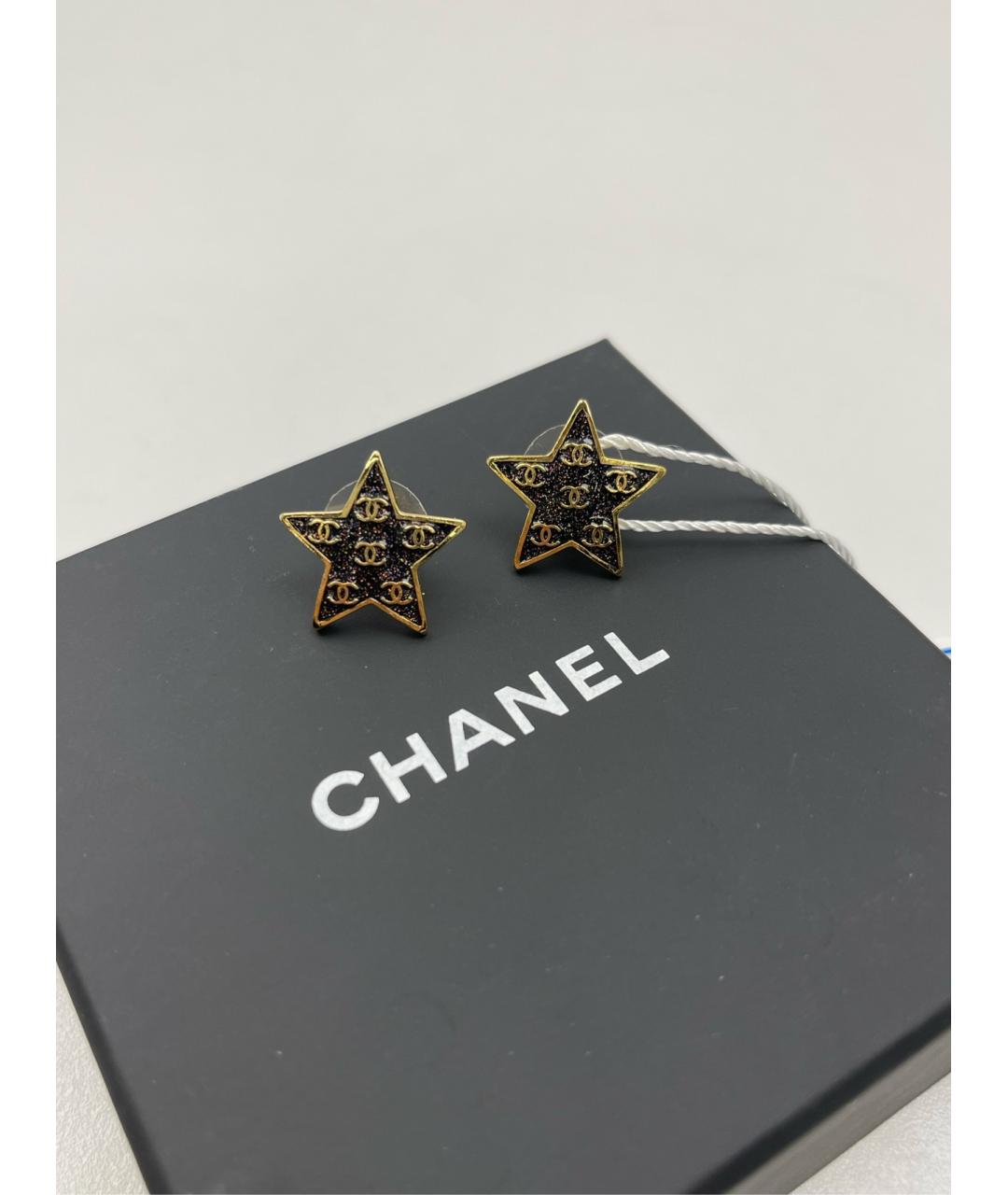 CHANEL Черные серьги, фото 2