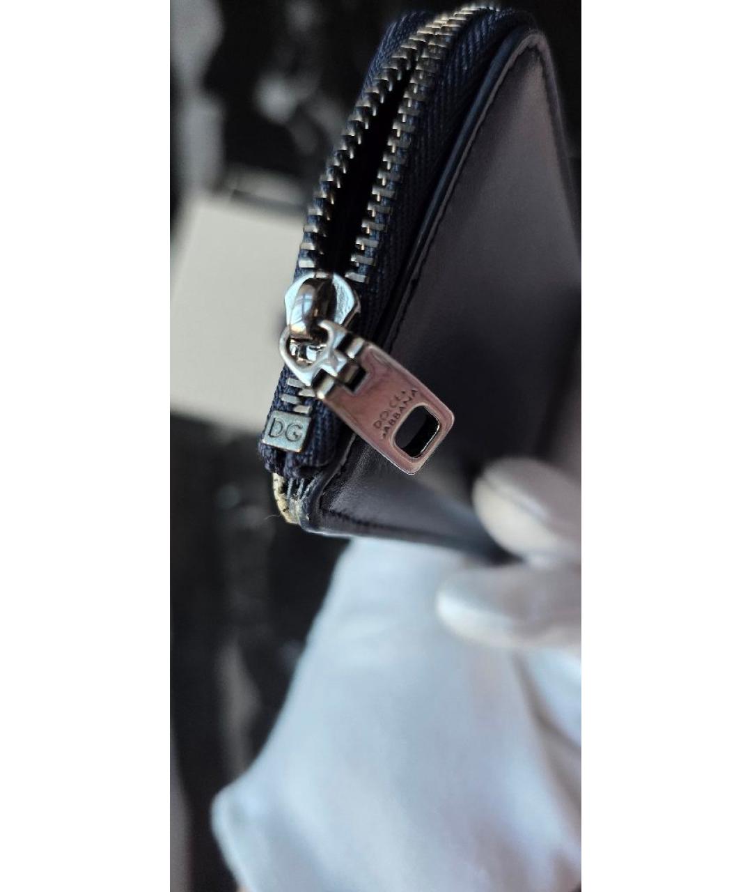 DOLCE&GABBANA Синий кожаный кардхолдер, фото 6