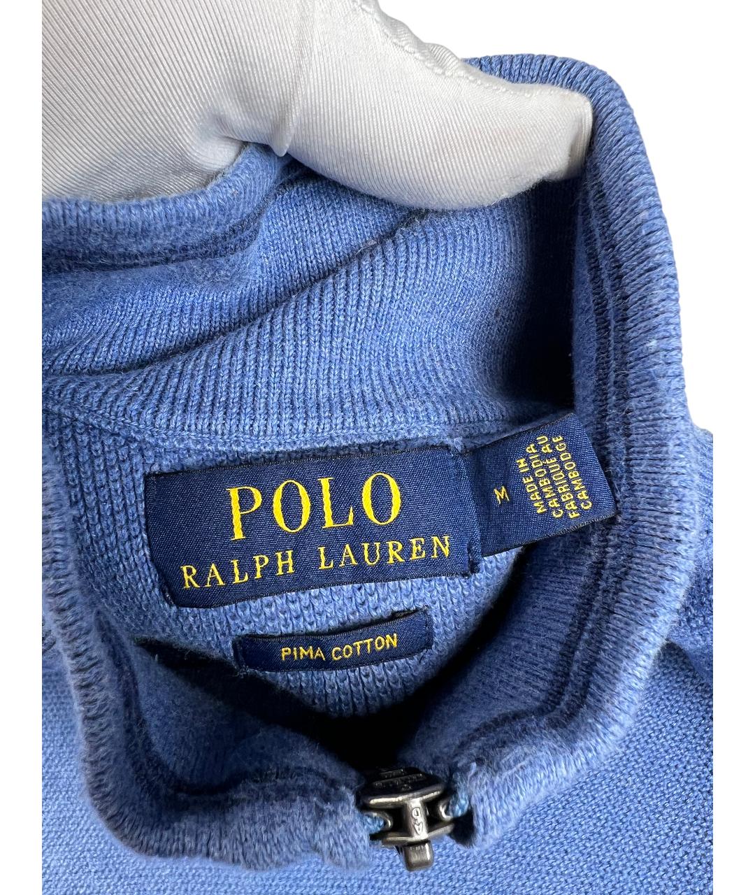 POLO RALPH LAUREN Голубой хлопковый джемпер / свитер, фото 4