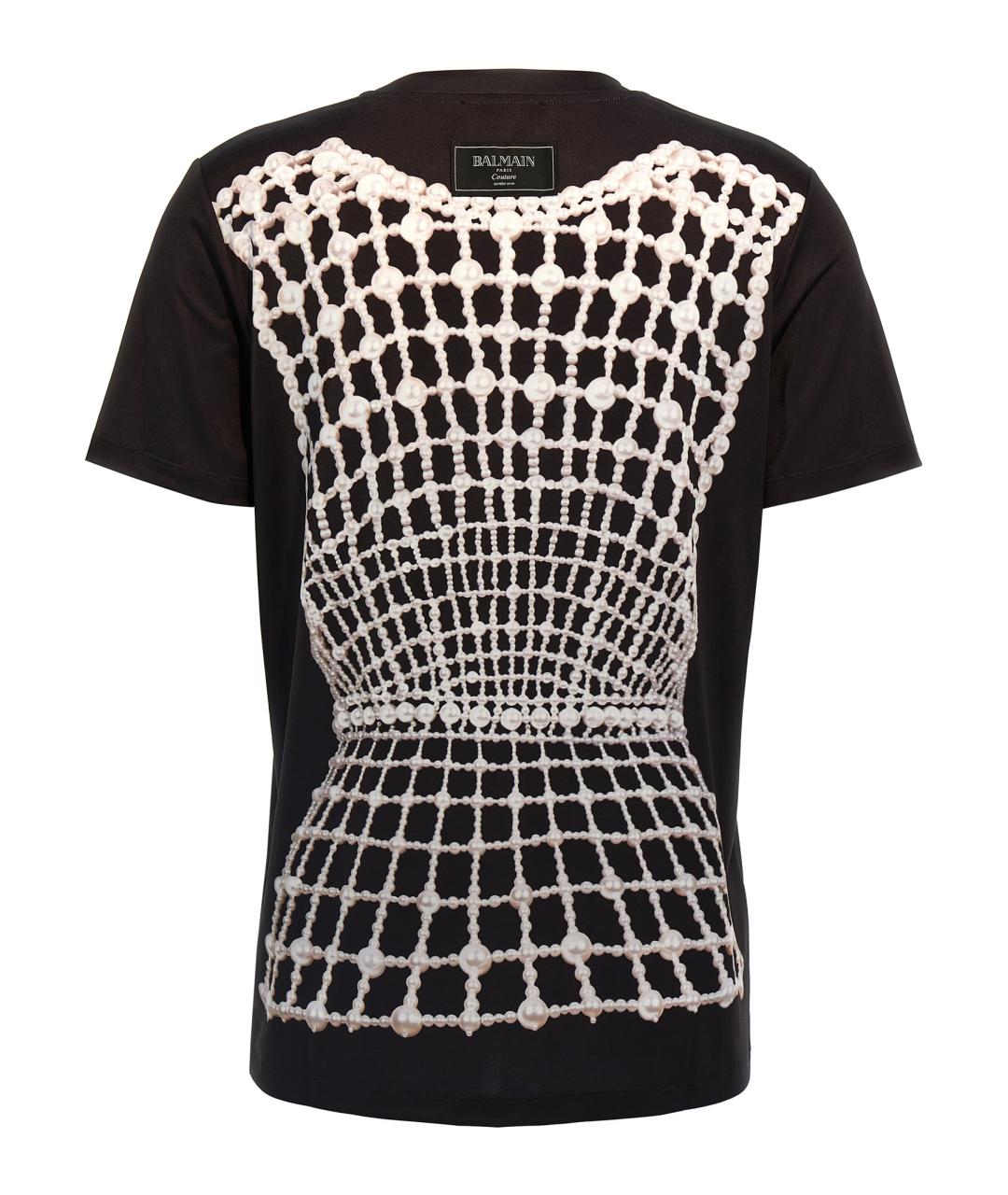 BALMAIN Черная хлопковая футболка, фото 2