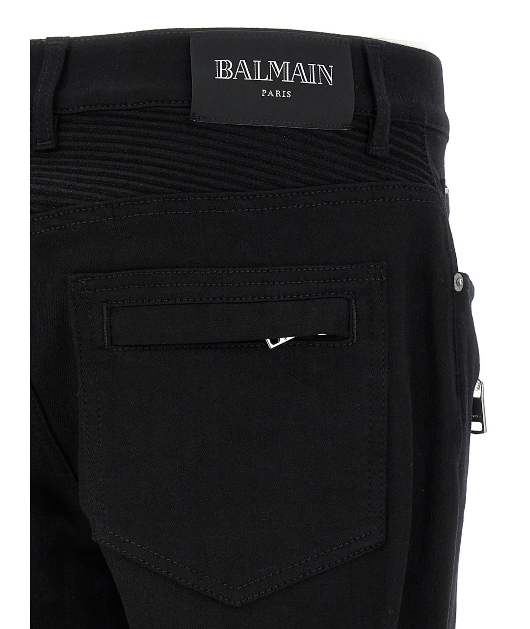 BALMAIN Черные хлопковые прямые джинсы, фото 4