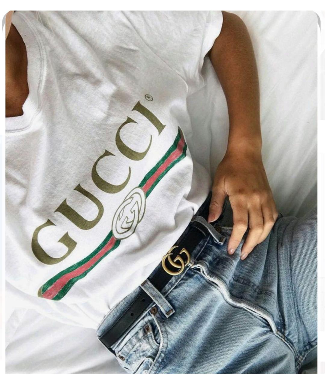 GUCCI Белая хлопковая футболка, фото 5