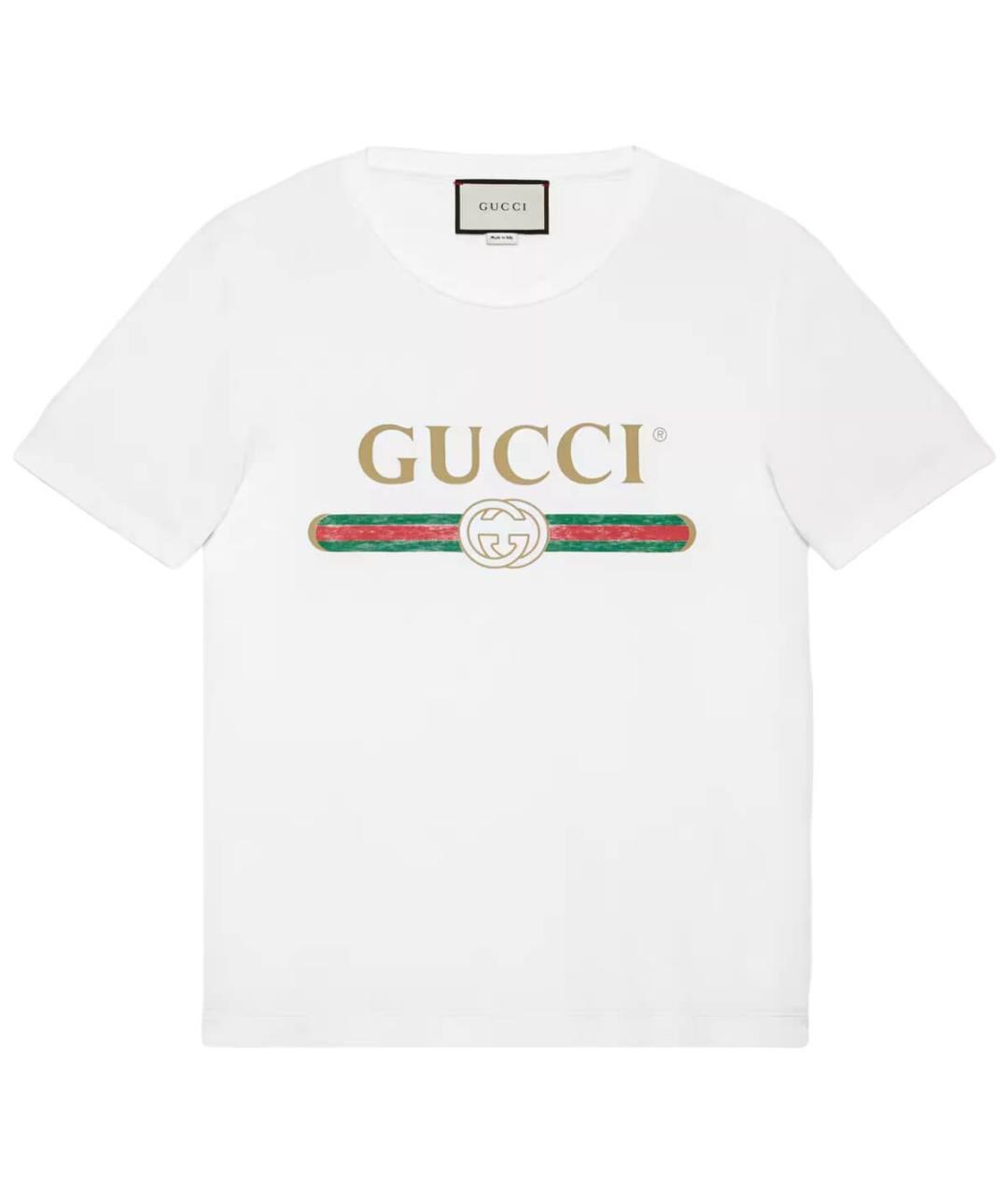 GUCCI Белая хлопковая футболка, фото 1