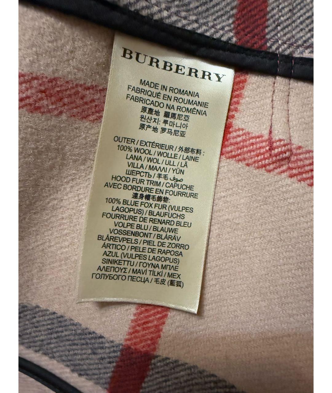 BURBERRY Бордовое шерстяное пальто, фото 5