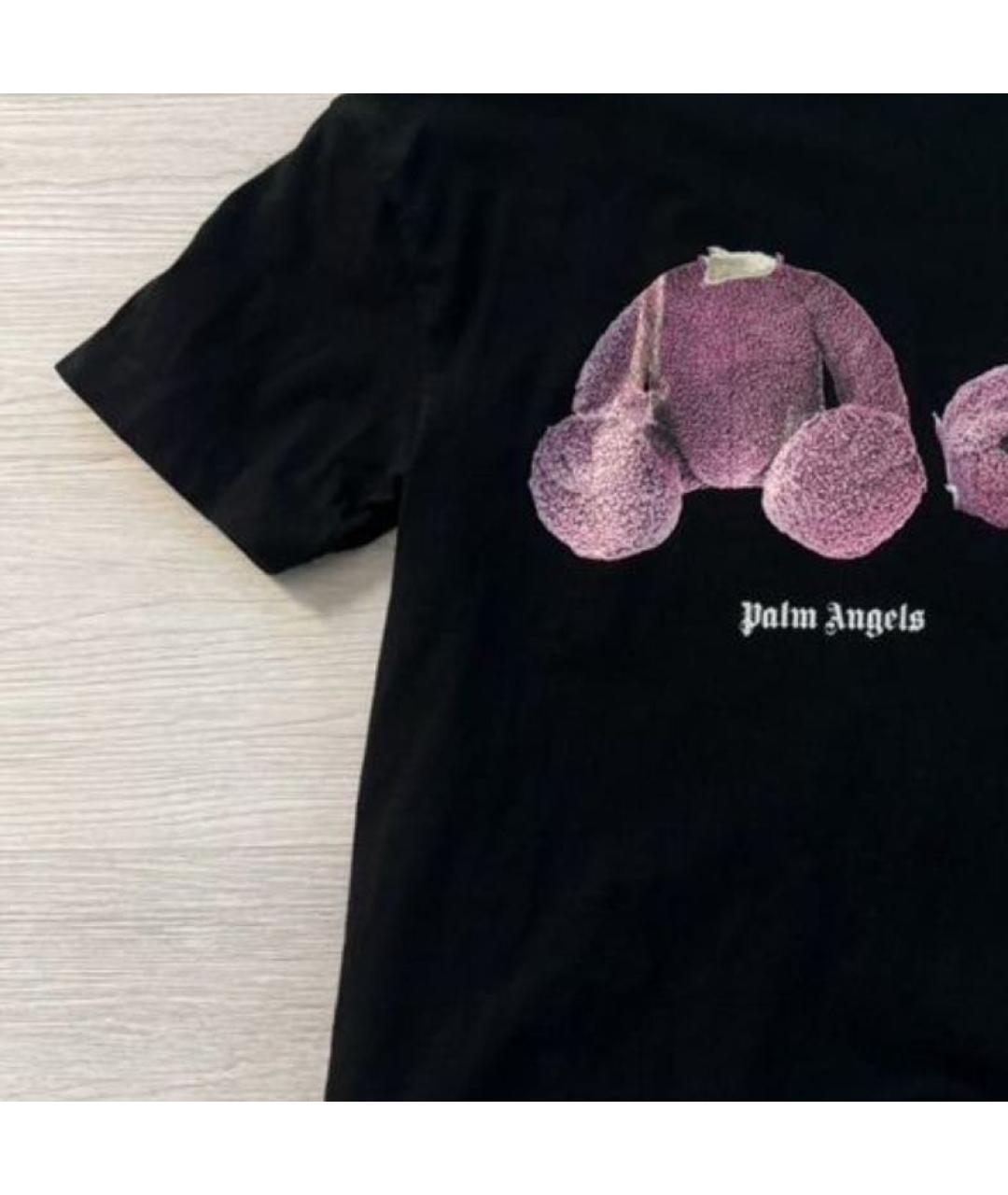 PALM ANGELS Черная хлопковая футболка, фото 3