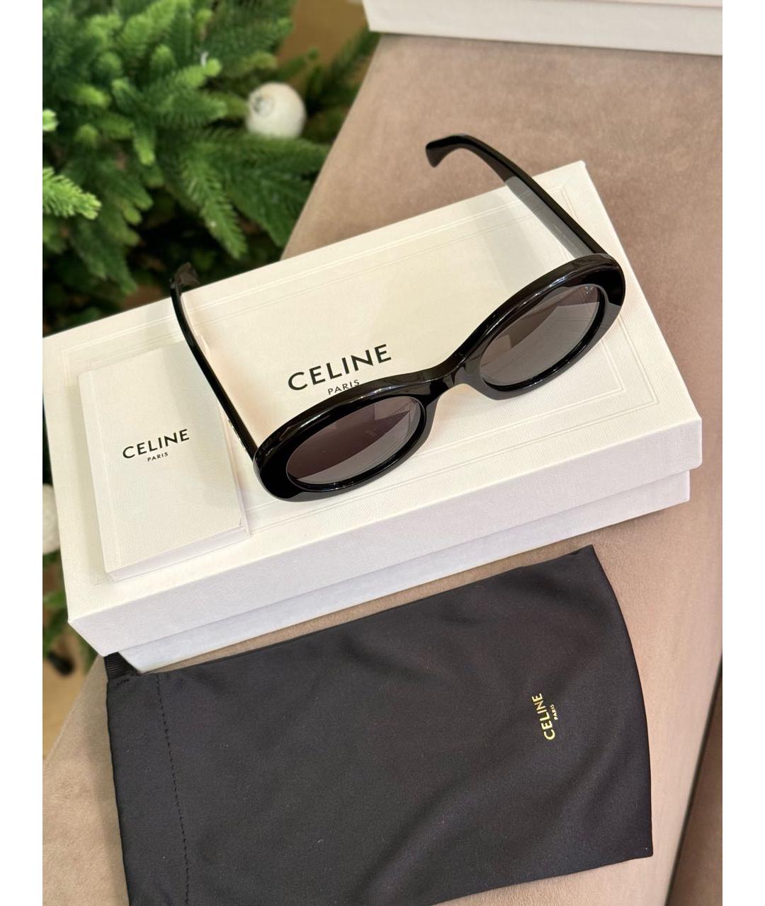 CELINE Черные пластиковые солнцезащитные очки, фото 3