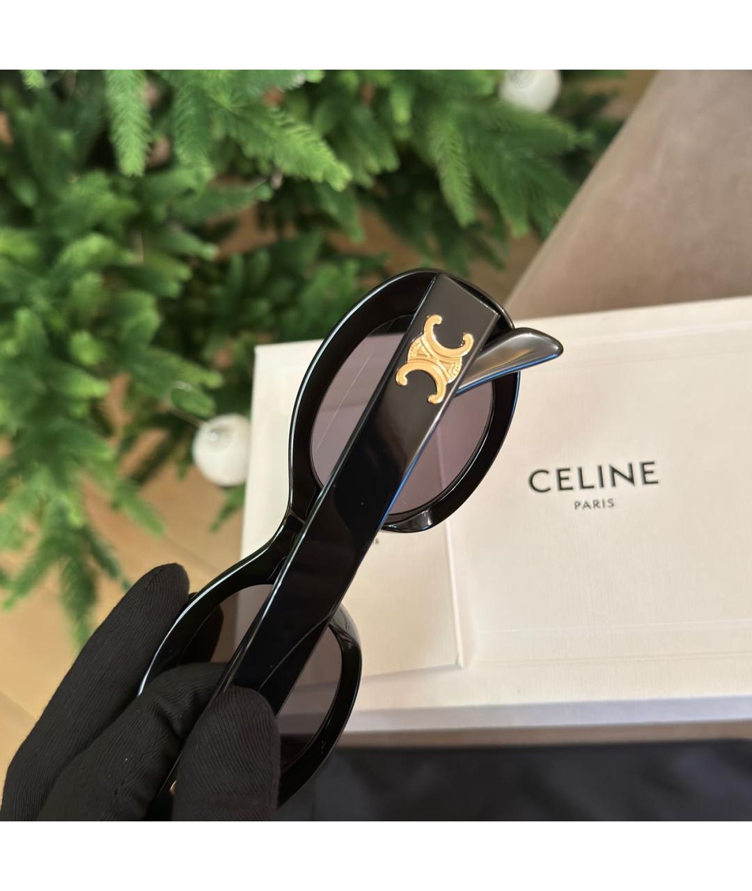 CELINE Черные пластиковые солнцезащитные очки, фото 4