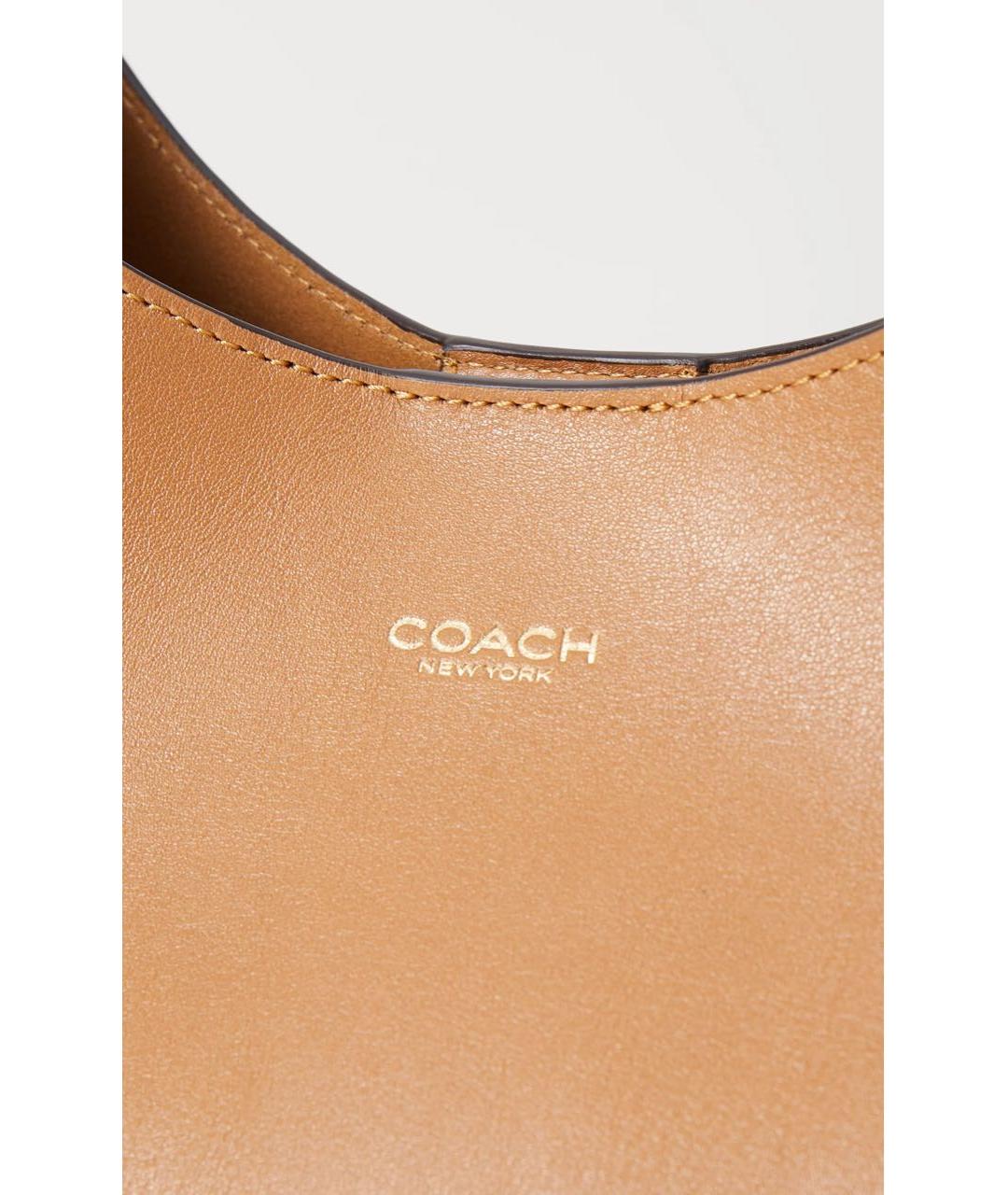 COACH Коричневая кожаная сумка тоут, фото 7