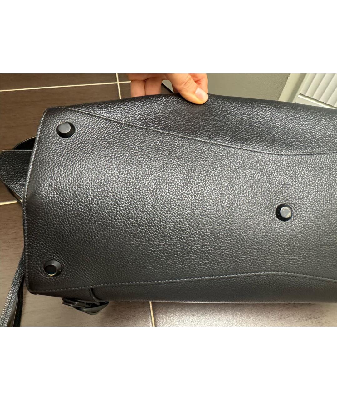 BALENCIAGA Черная кожаная сумка тоут, фото 2