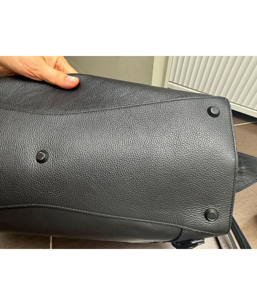 BALENCIAGA Черная кожаная сумка тоут, фото 3