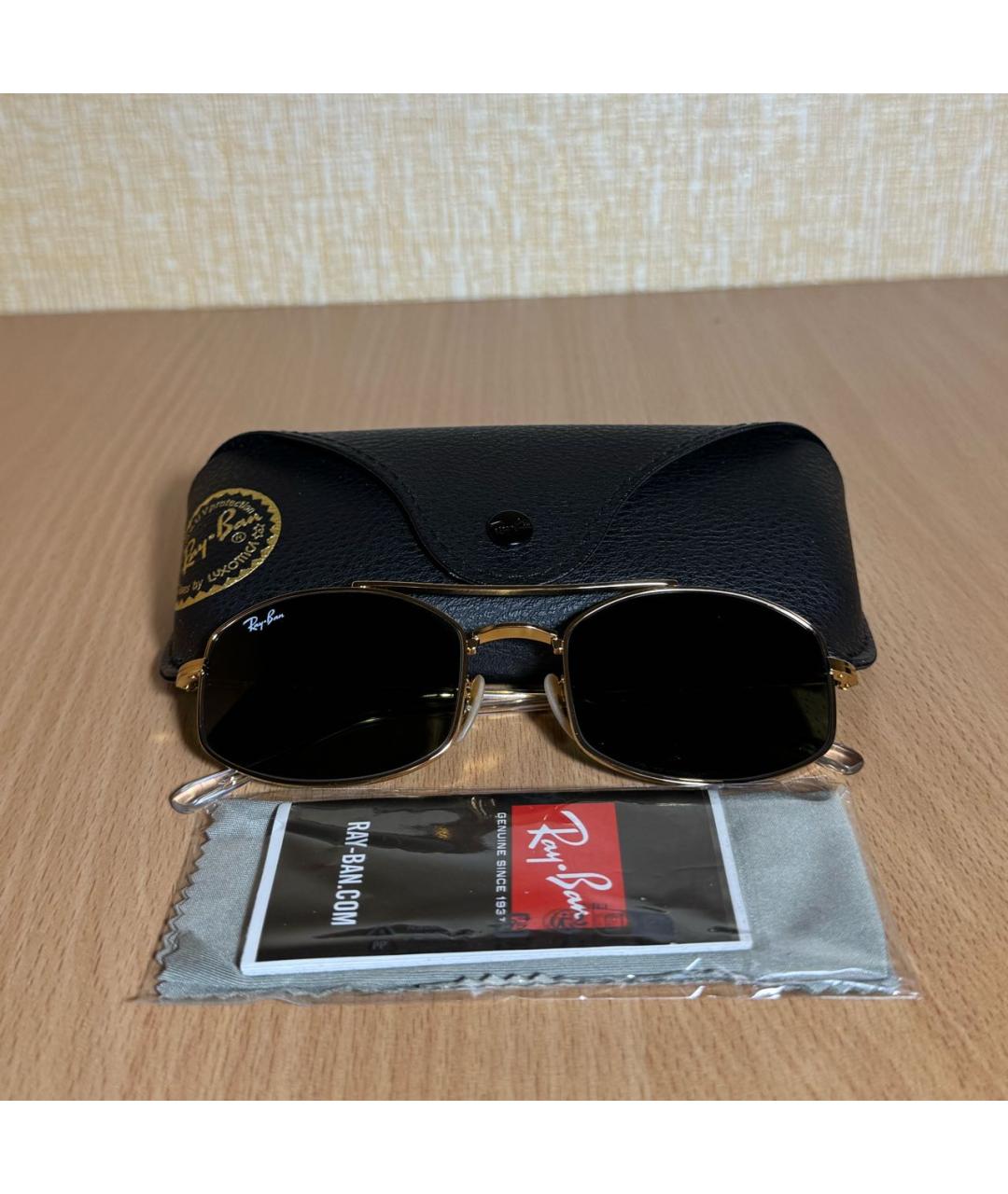 RAY BAN Черные металлические солнцезащитные очки, фото 4