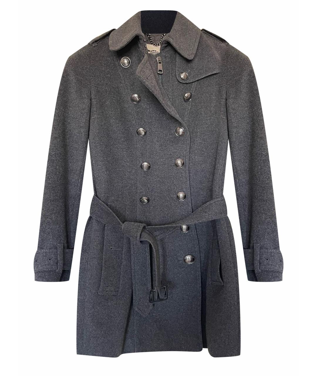 BURBERRY Серое шерстяное пальто, фото 1