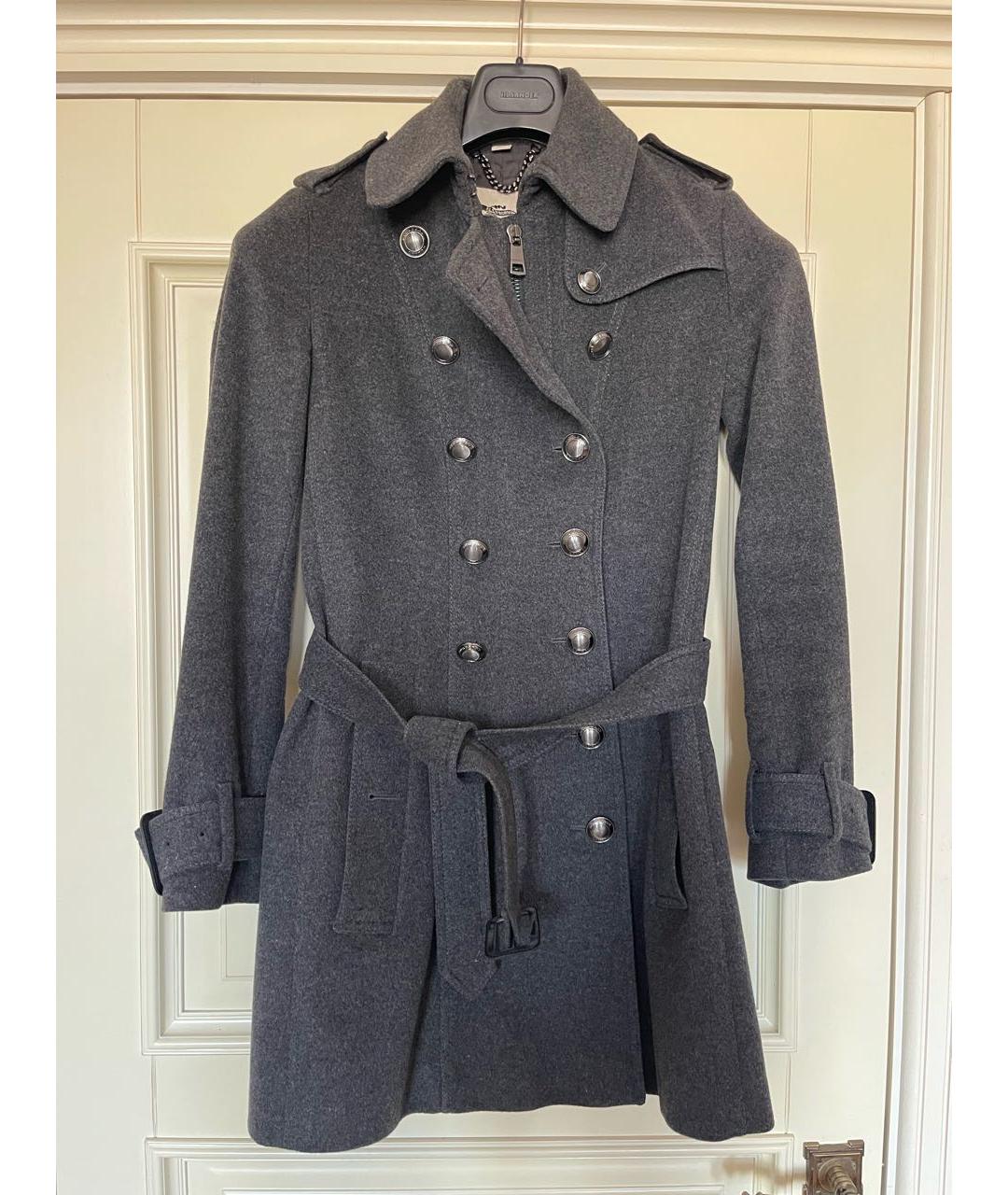 BURBERRY Серое шерстяное пальто, фото 7