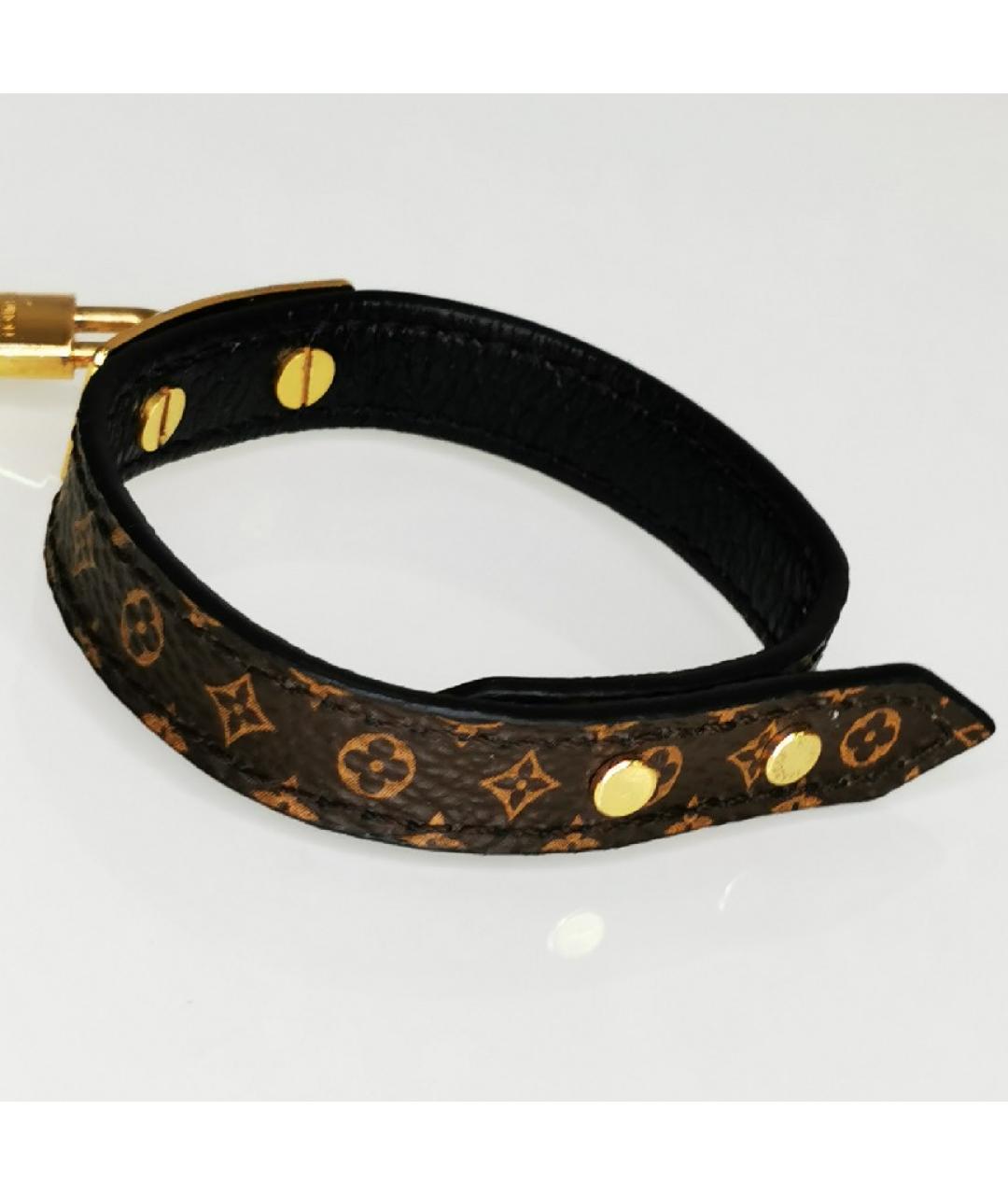 LOUIS VUITTON Коричневый кожаный браслет, фото 3