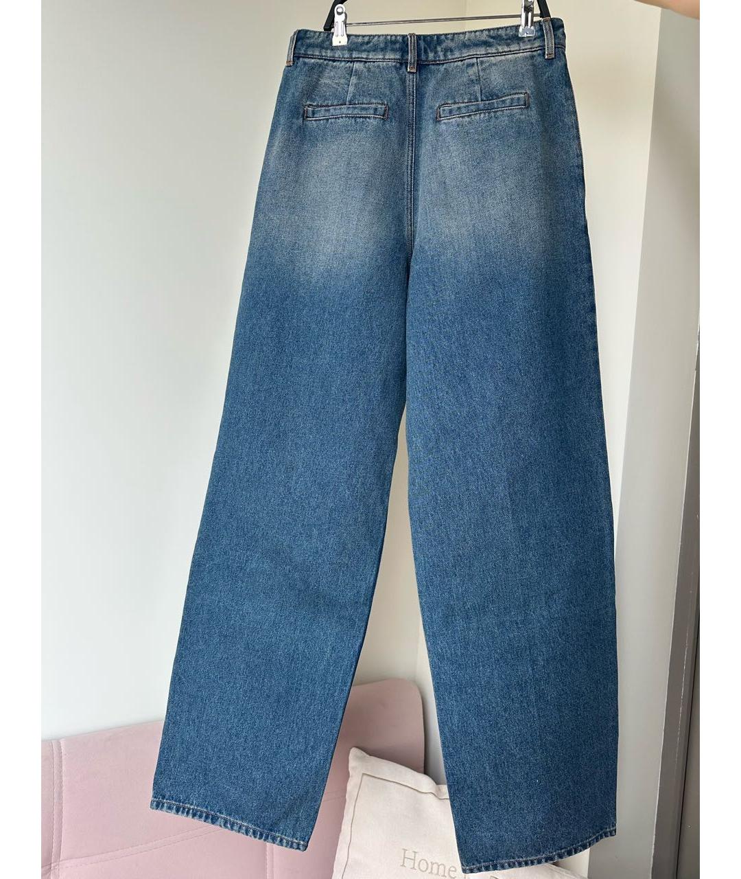 'S MAX MARA Синие хлопковые прямые джинсы, фото 6