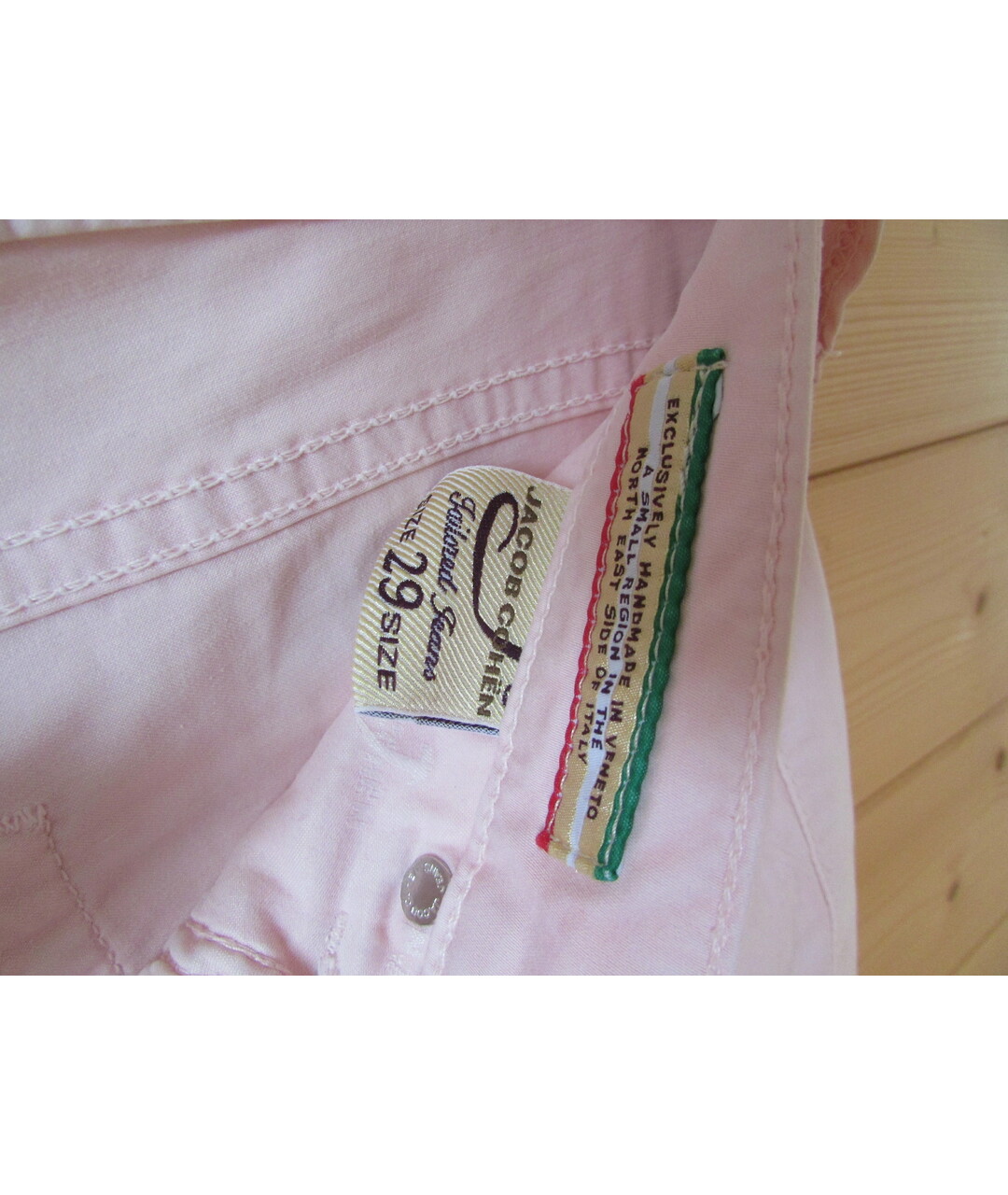 JACOB COHEN Розовые хлопко-эластановые брюки узкие, фото 8