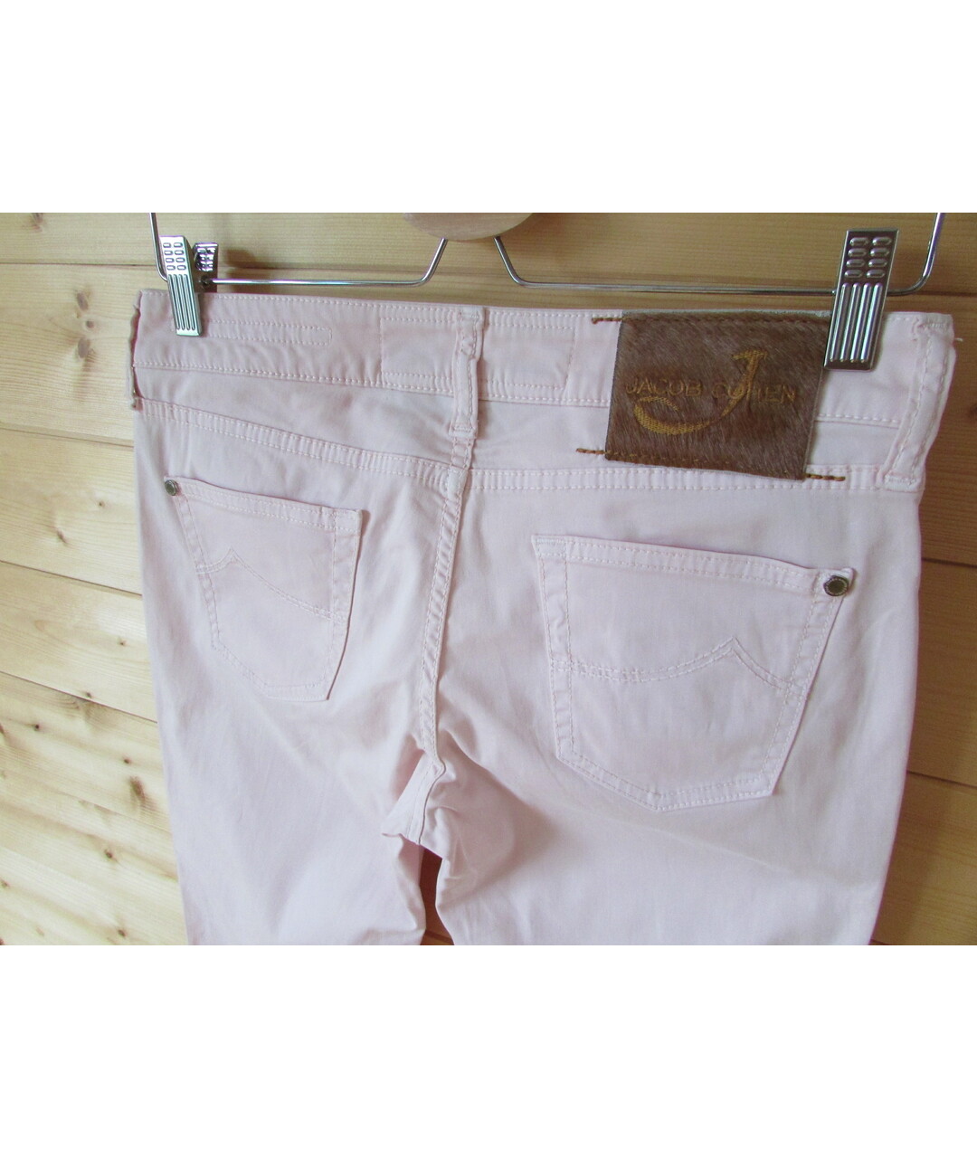 JACOB COHEN Розовые хлопко-эластановые брюки узкие, фото 6