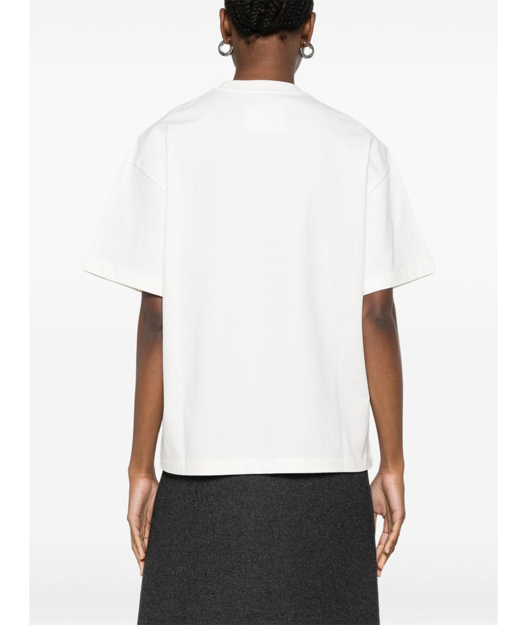 JIL SANDER Белая хлопковая футболка, фото 4