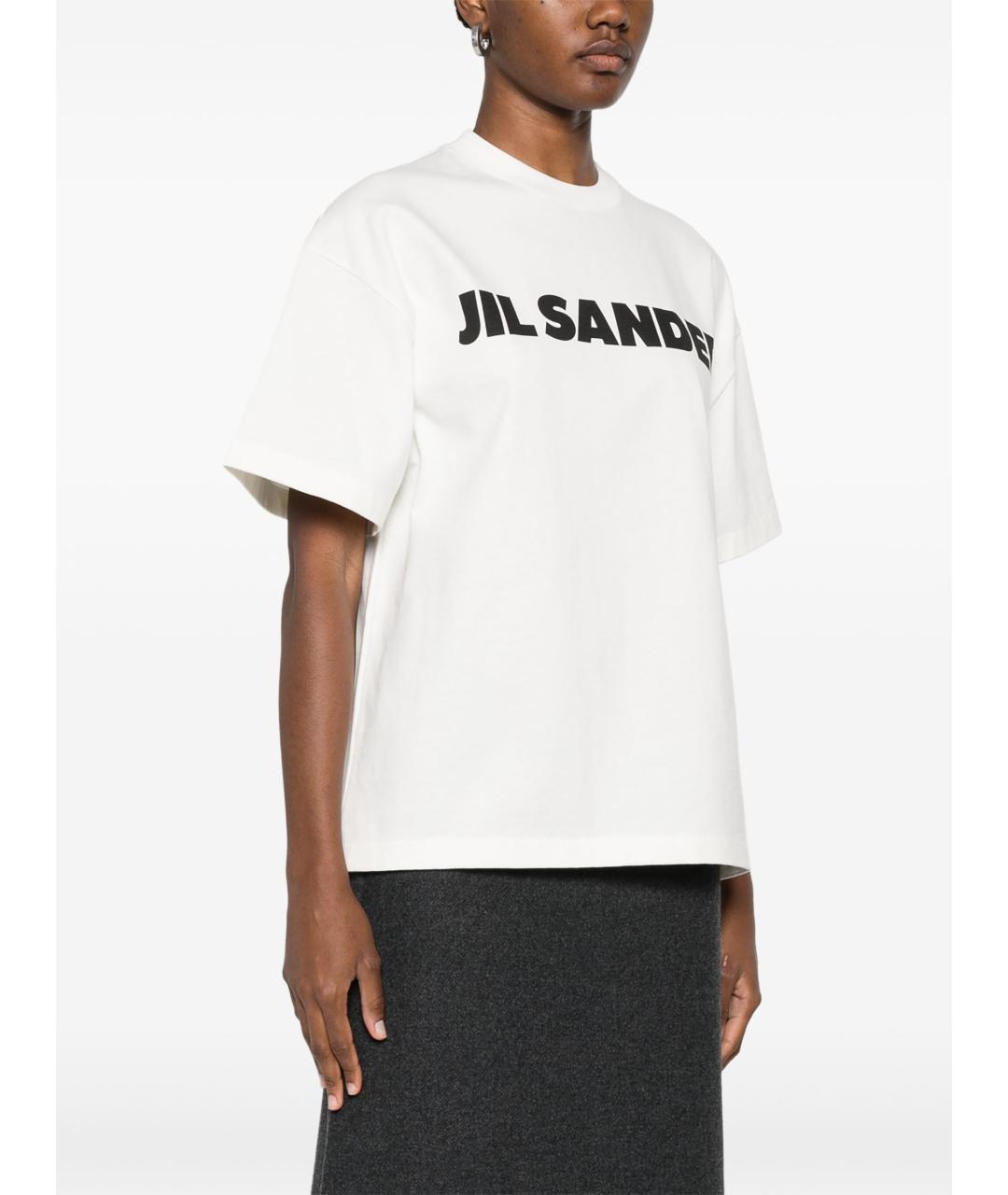 JIL SANDER Белая хлопковая футболка, фото 3
