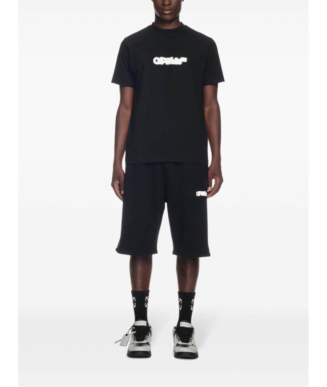 OFF-WHITE Черная хлопковая футболка, фото 3