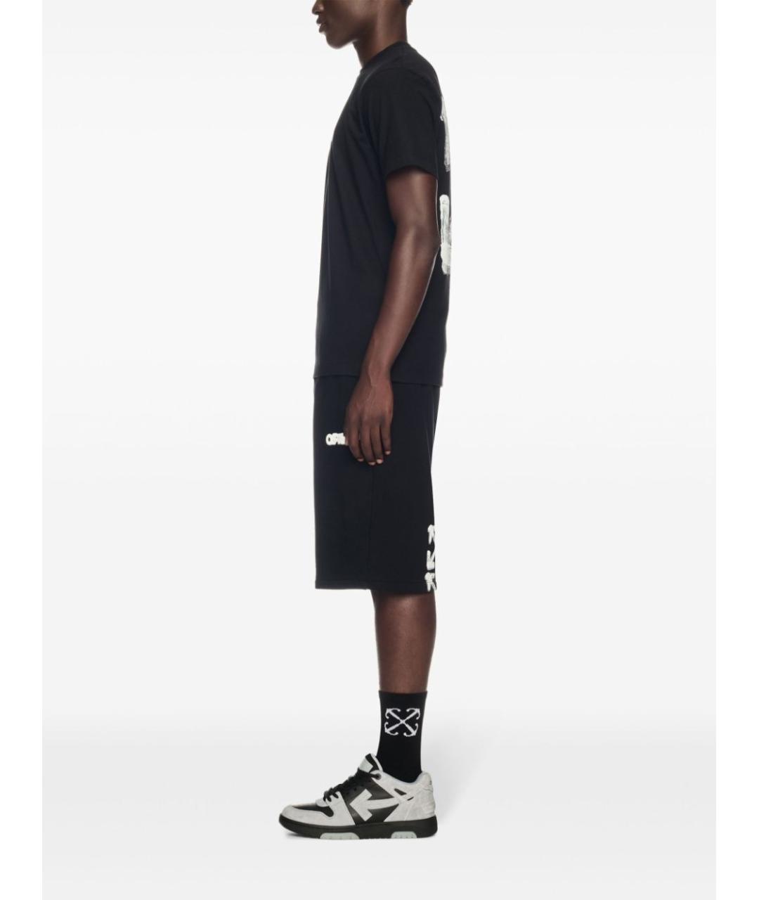 OFF-WHITE Черная хлопковая футболка, фото 4
