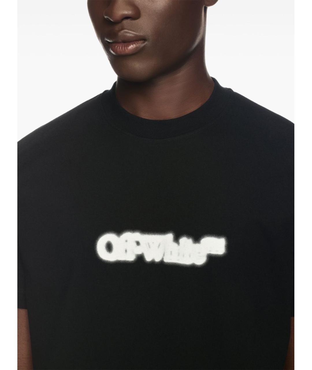 OFF-WHITE Черная хлопковая футболка, фото 2