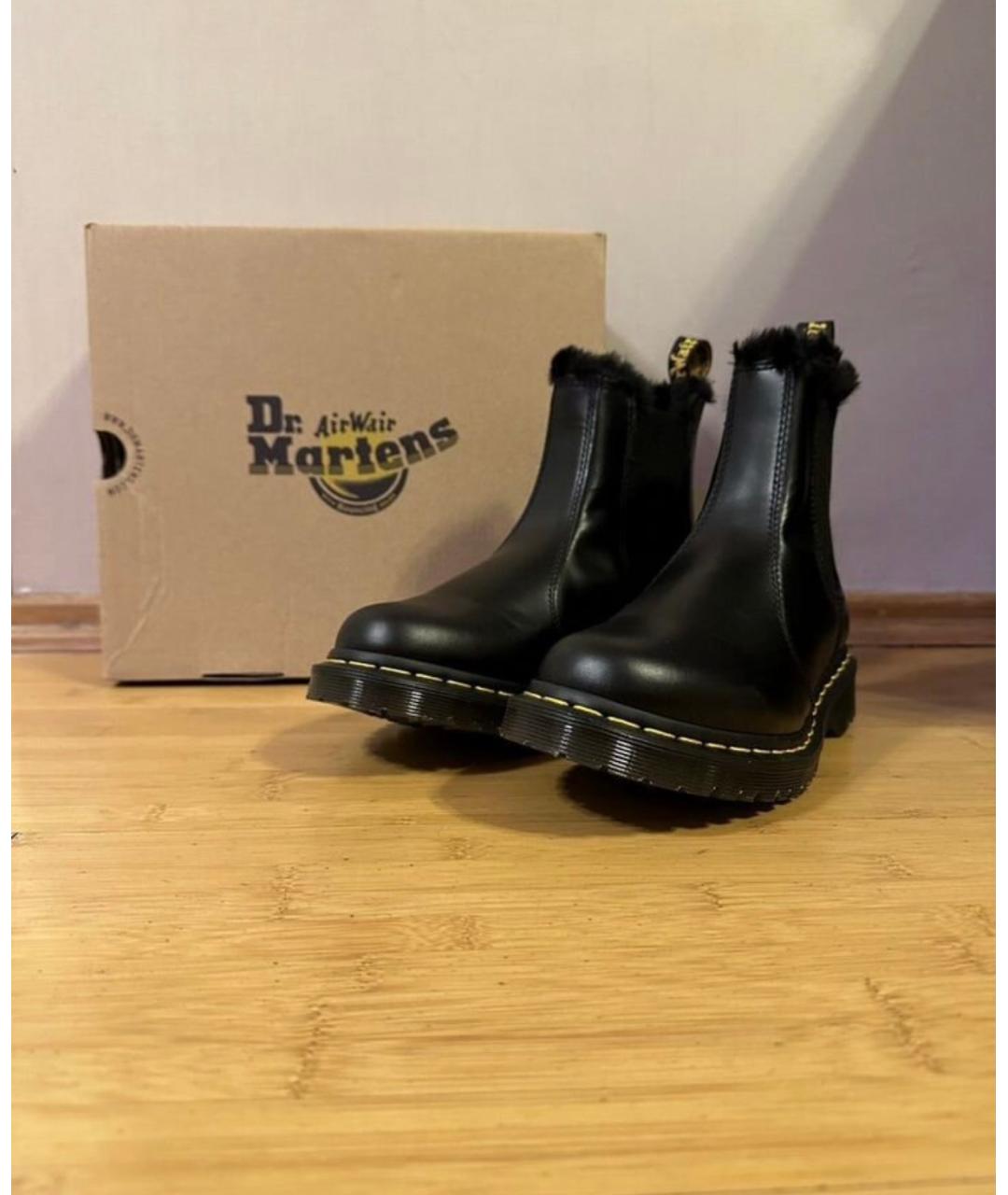 DR. MARTENS Черные кожаные ботинки, фото 2