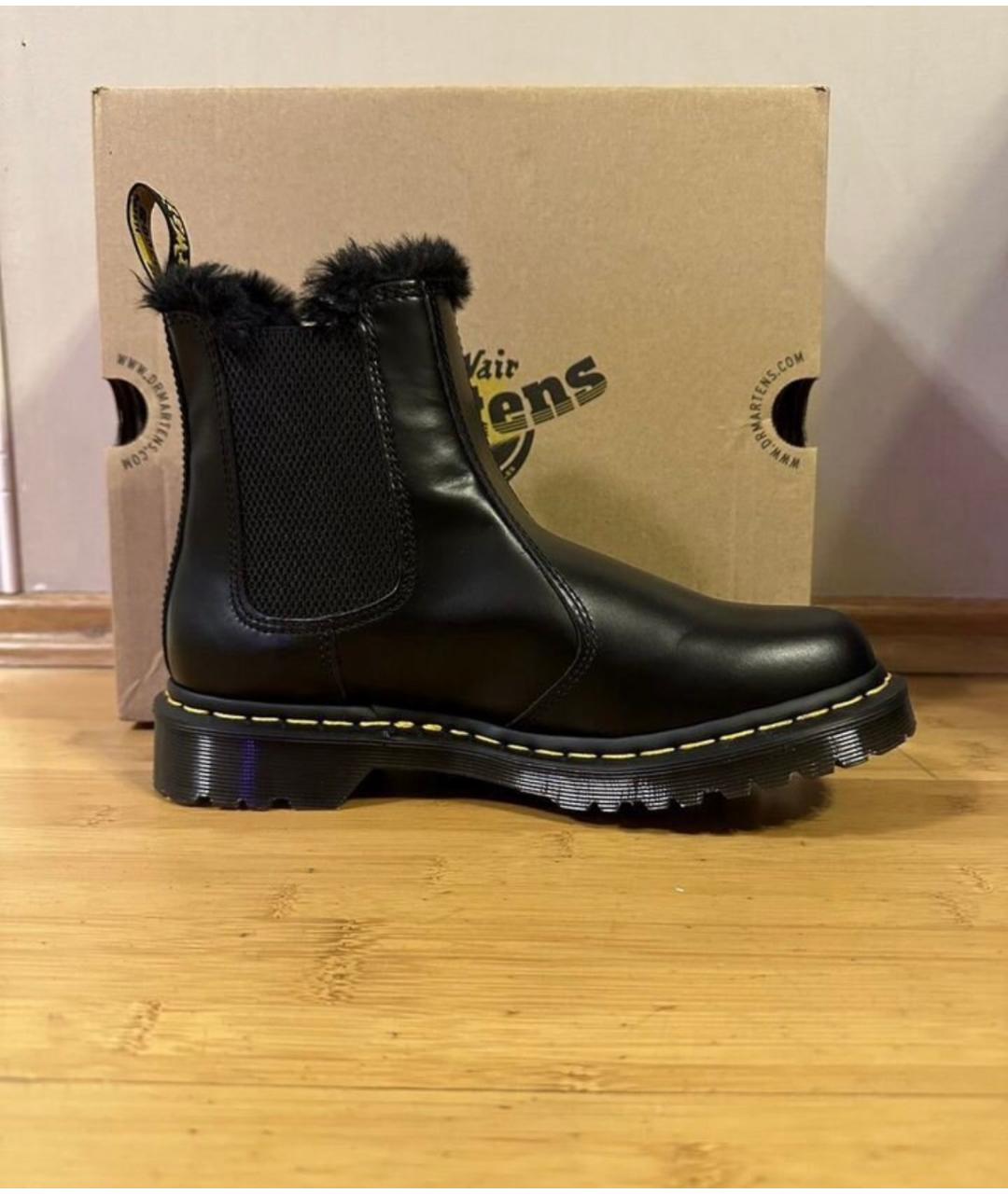 DR. MARTENS Черные кожаные ботинки, фото 3