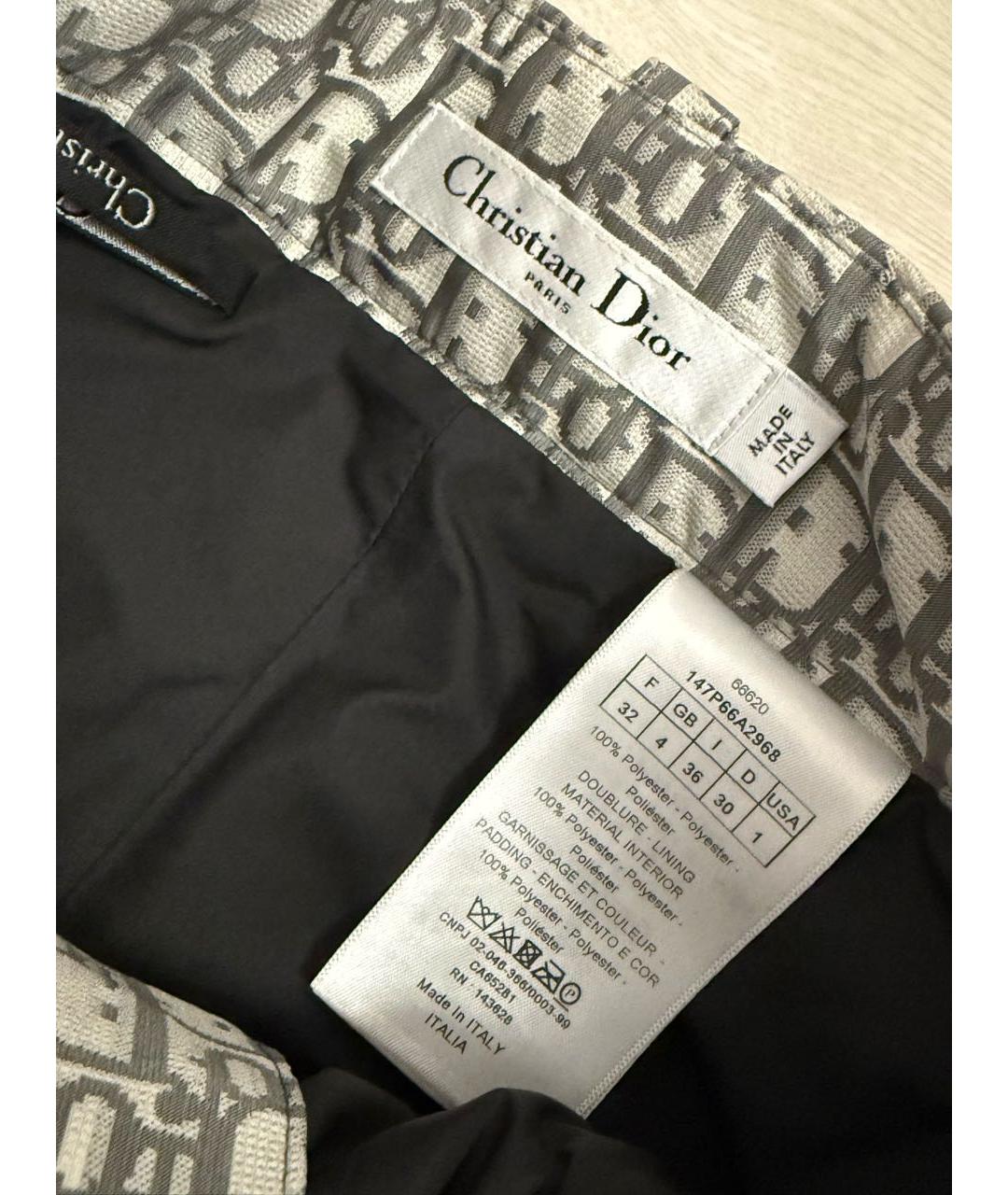 CHRISTIAN DIOR Серые прямые брюки, фото 3