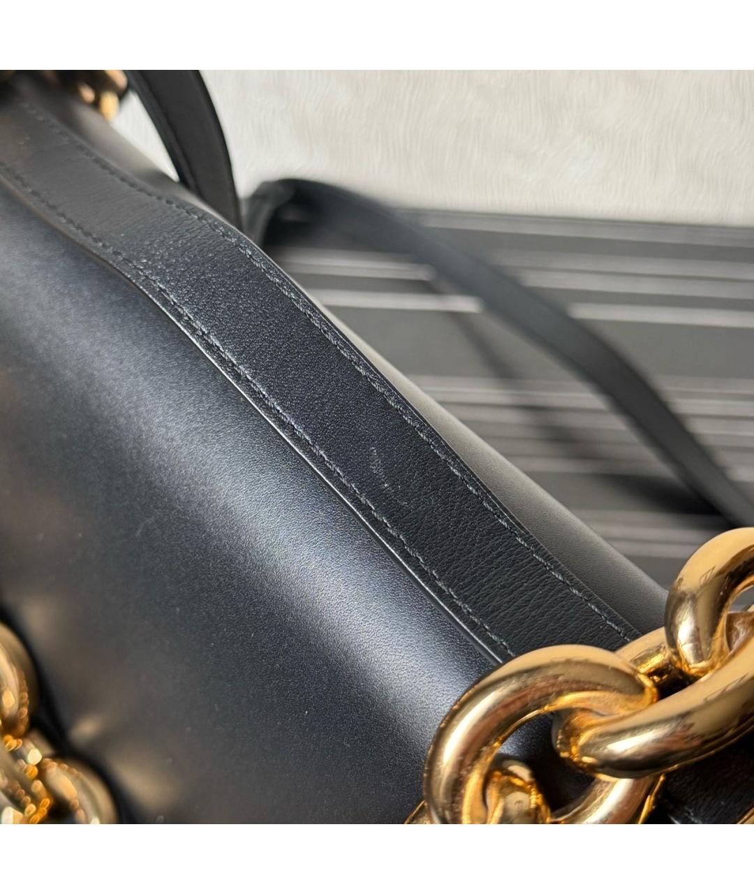 BOTTEGA VENETA Черная кожаная сумка через плечо, фото 6