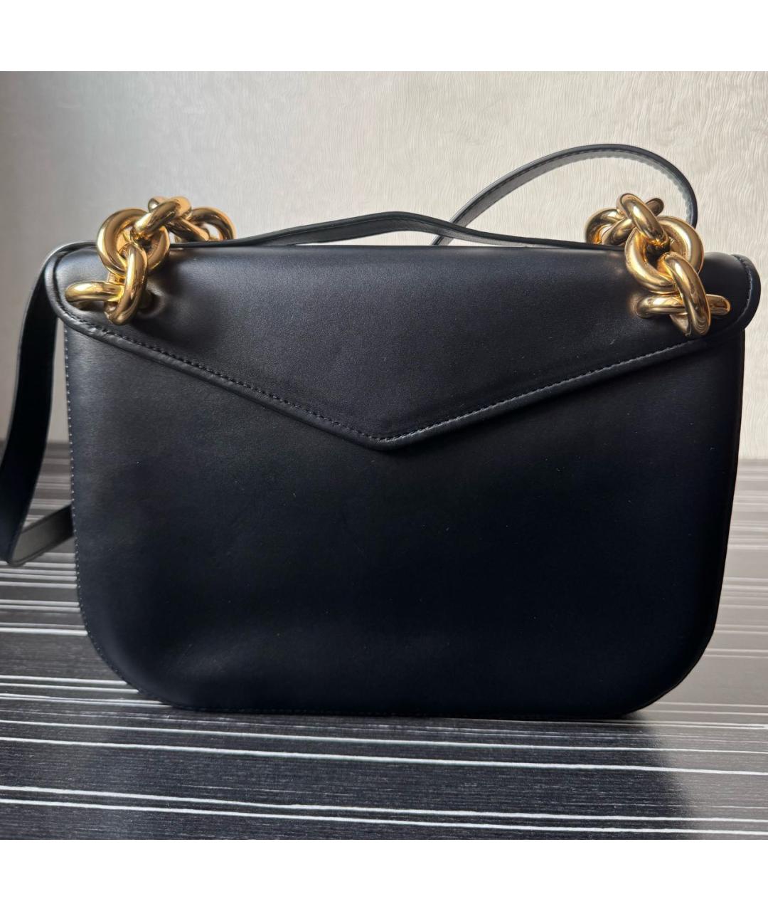 BOTTEGA VENETA Черная кожаная сумка через плечо, фото 2