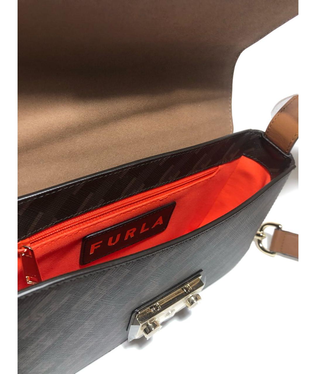 FURLA Коричневая кожаная сумка через плечо, фото 5