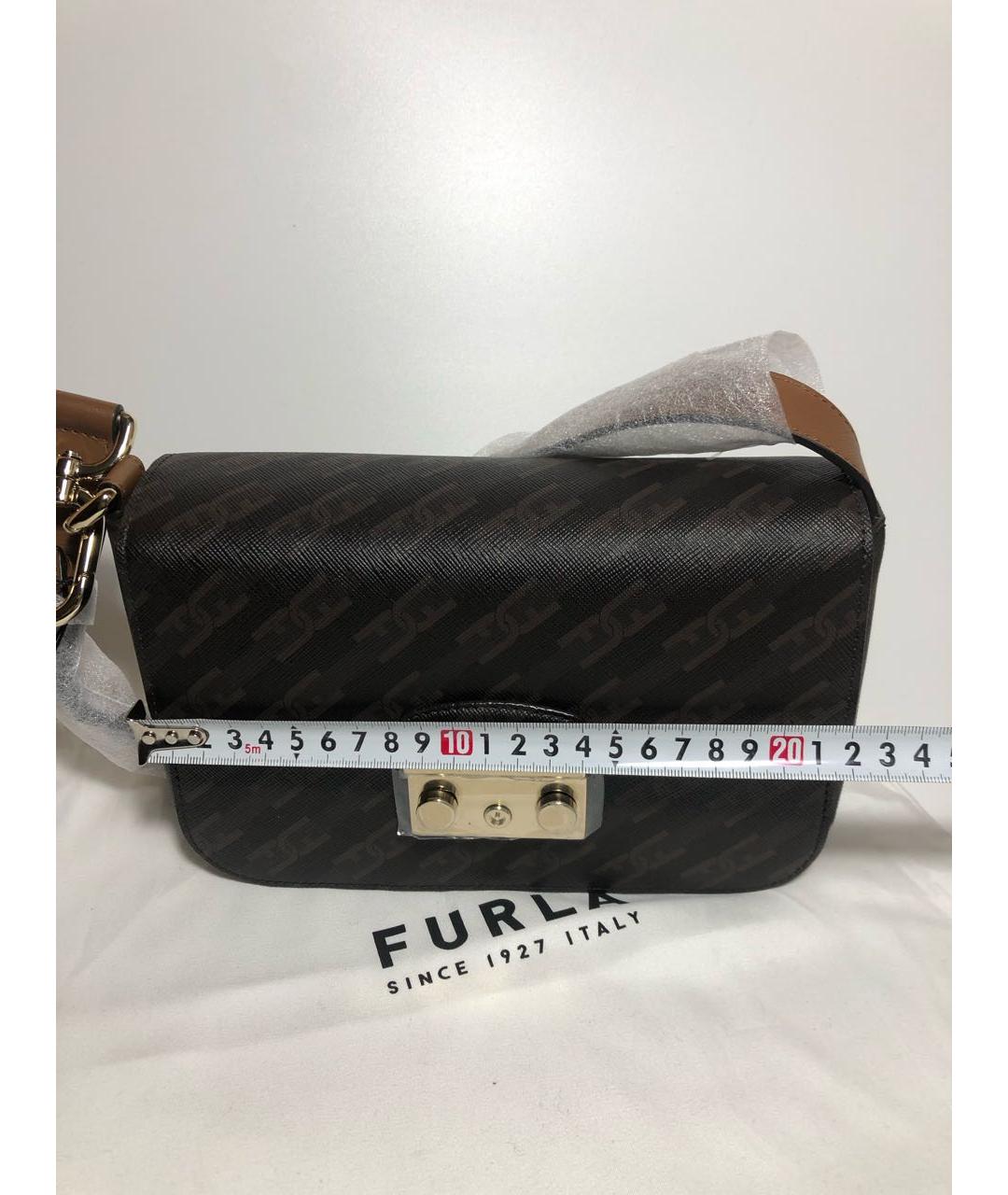 FURLA Коричневая кожаная сумка через плечо, фото 7