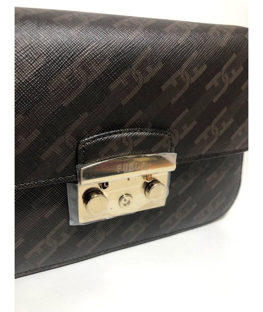 FURLA Коричневая кожаная сумка через плечо, фото 4